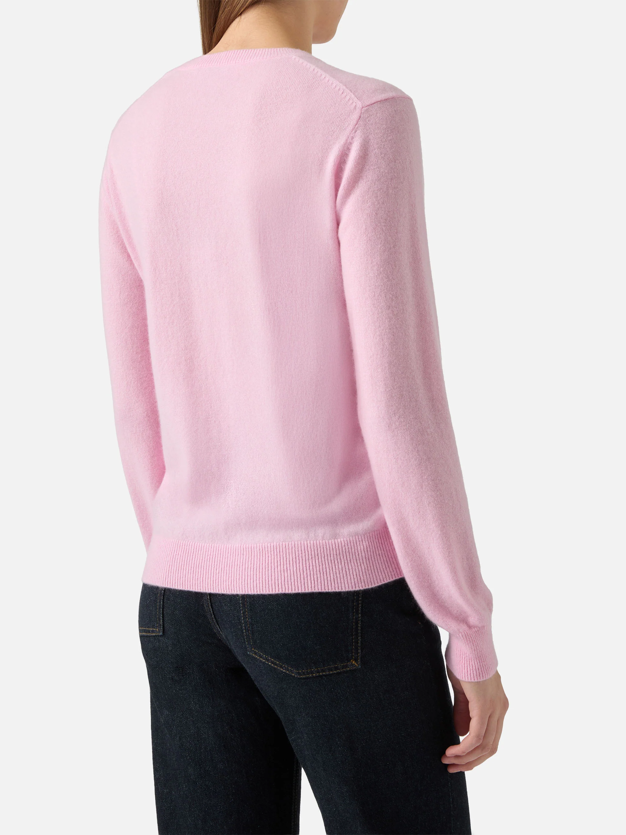 Maglione Sorbonne in 100% CASHMERE rosa - Image 3