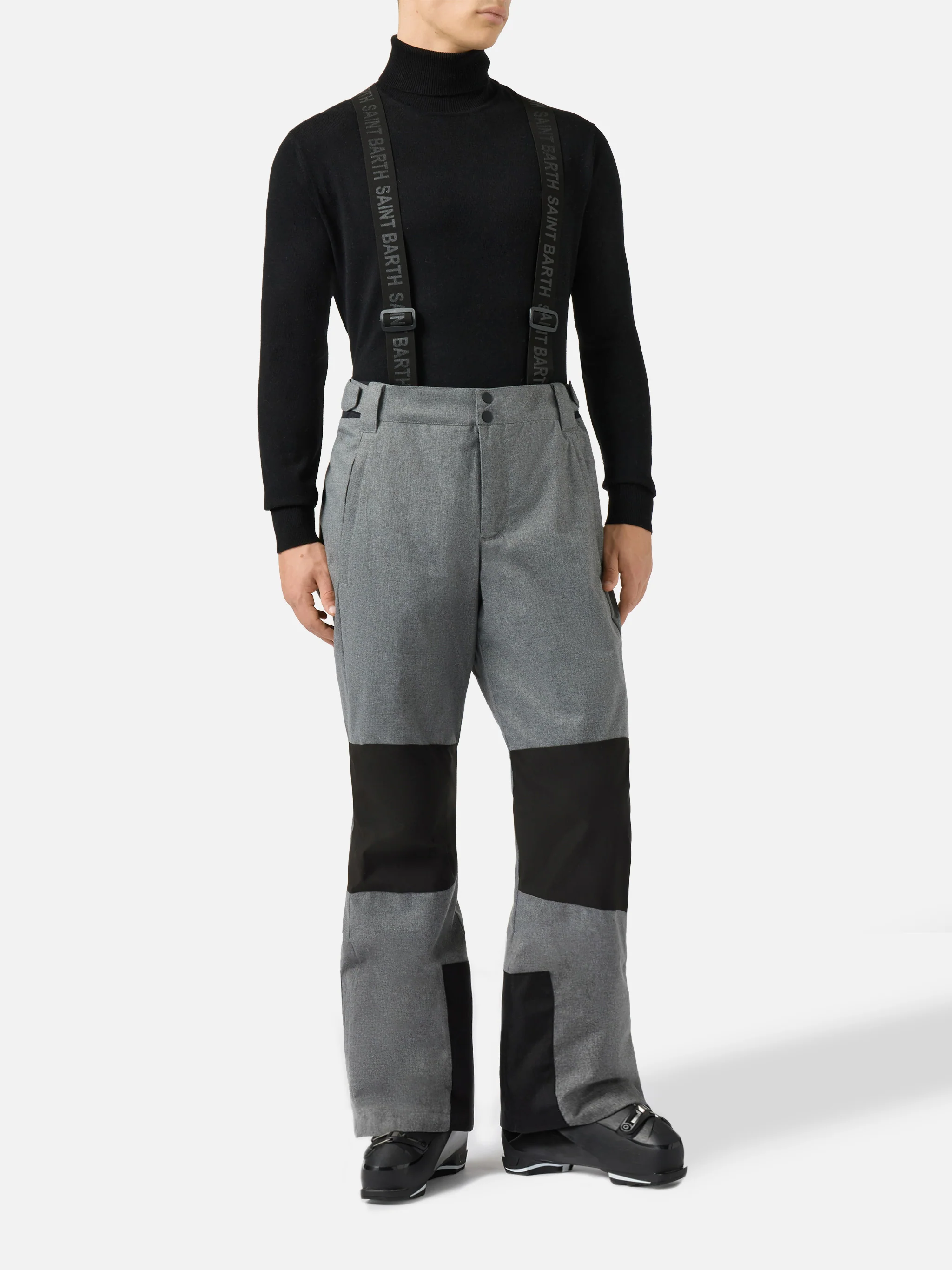 Pantaloni da sci Snowbird in grigio melange con tecnologia Recco®