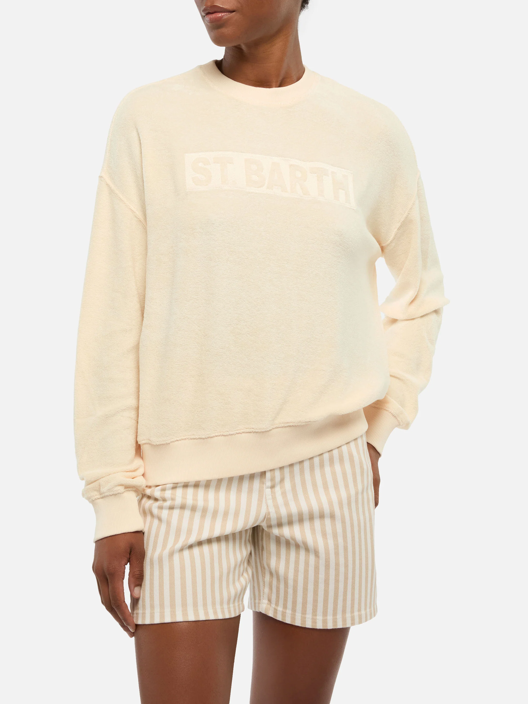 Stardust felpa in spugna di cotone beige - Image 3