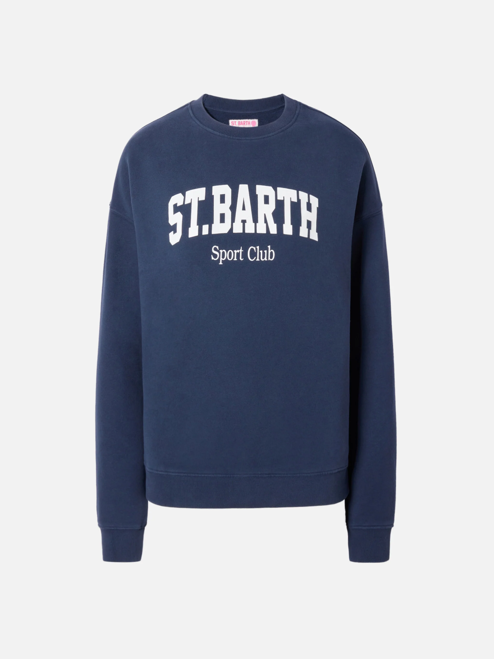 Felpa Stardust in cotone blu con stampa St. Barth sport club - Image 4