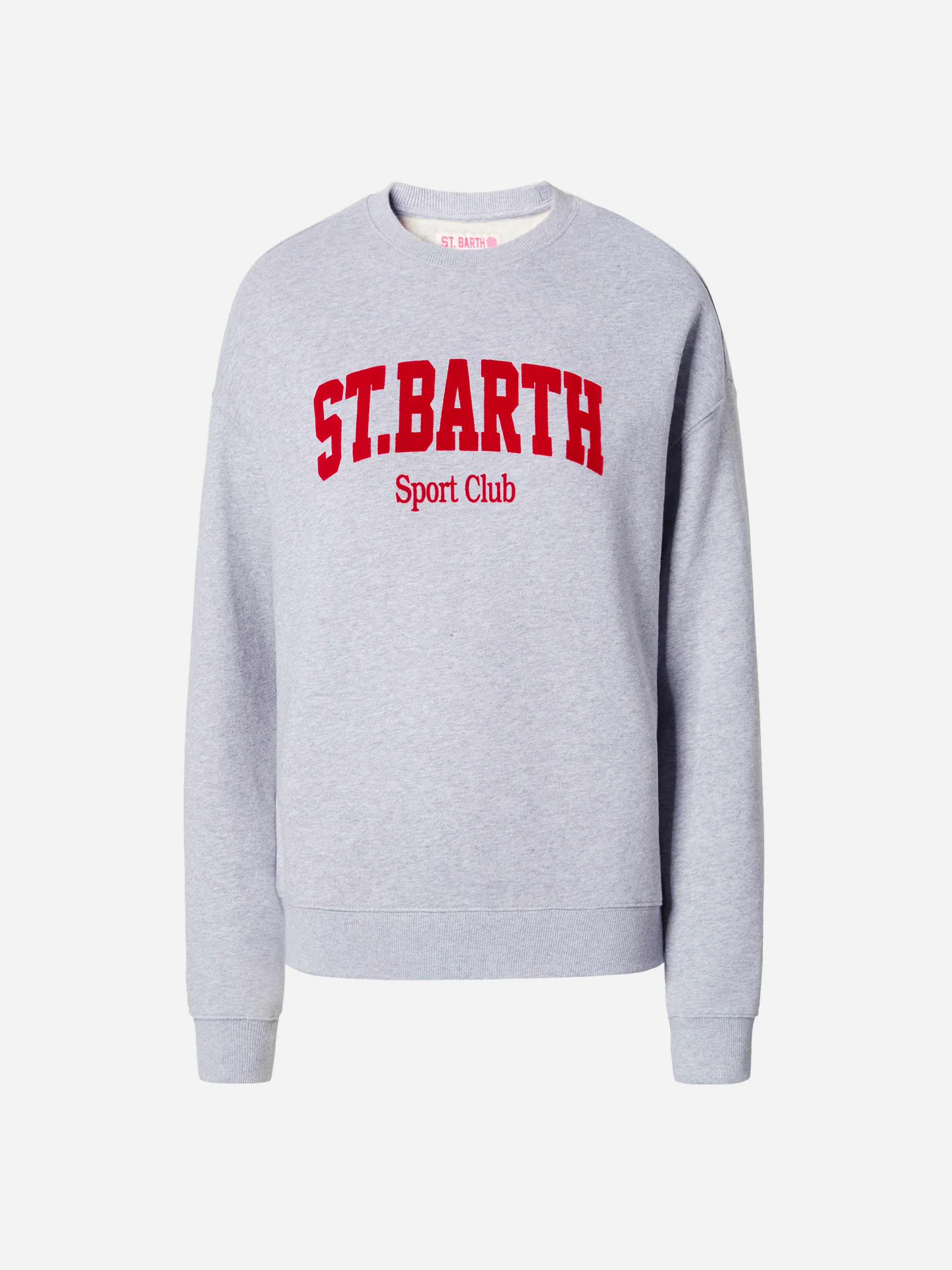 Felpa Stardust in cotone grigio con stampa flock St. Barth sport club - Image 4