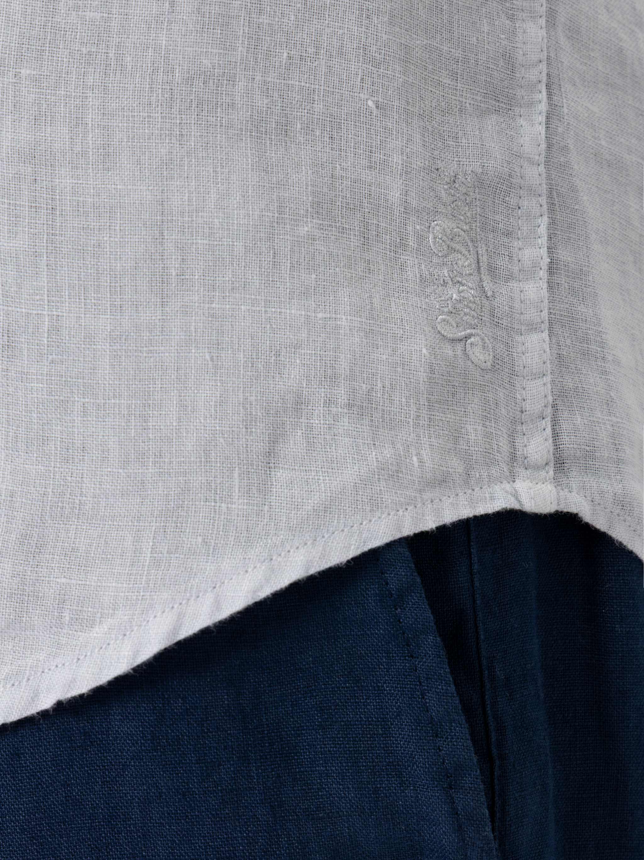 Camicia Pamplona in lino grigio pietra - Image 2