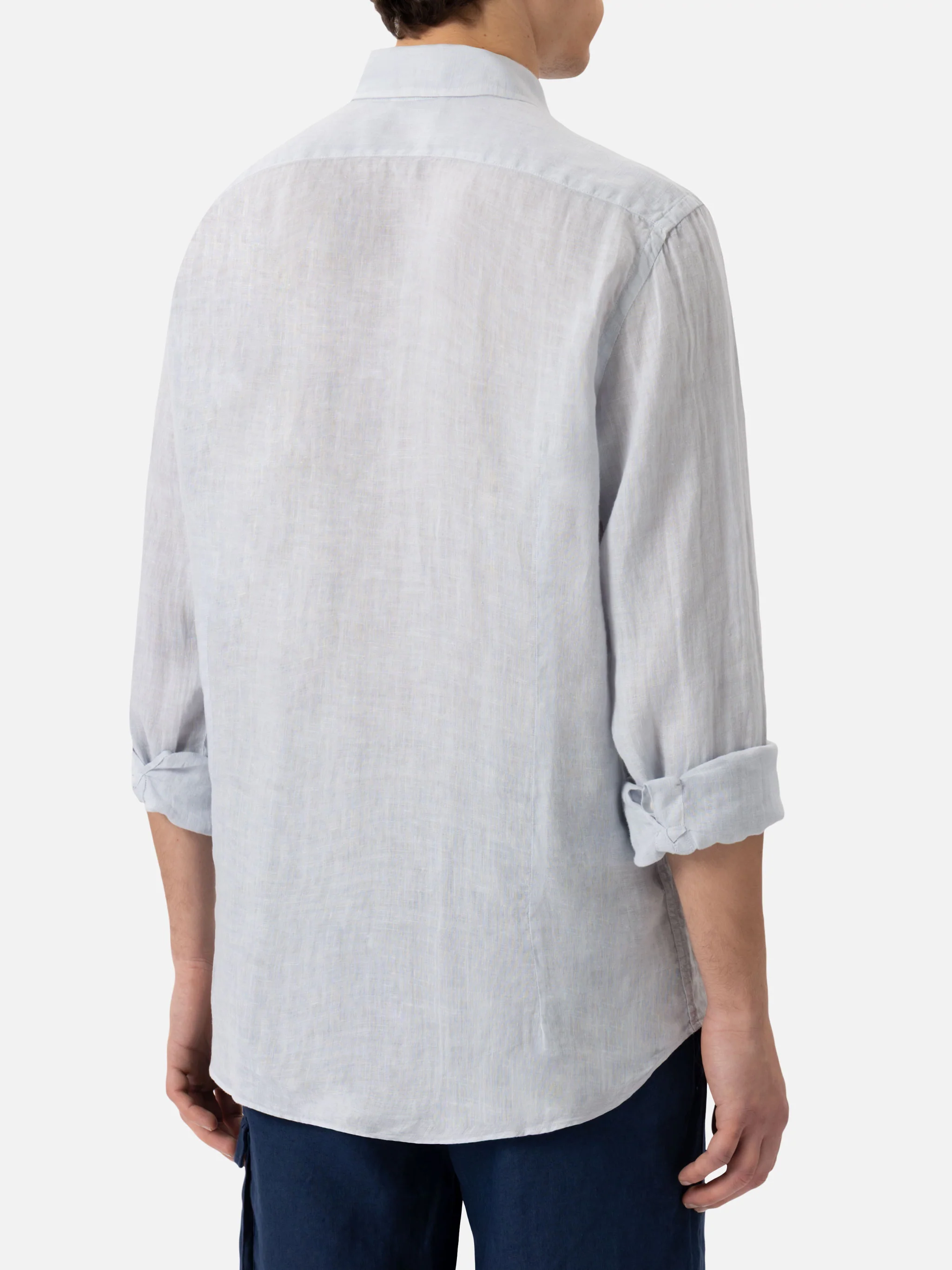 Camicia Pamplona in lino grigio pietra - Image 3