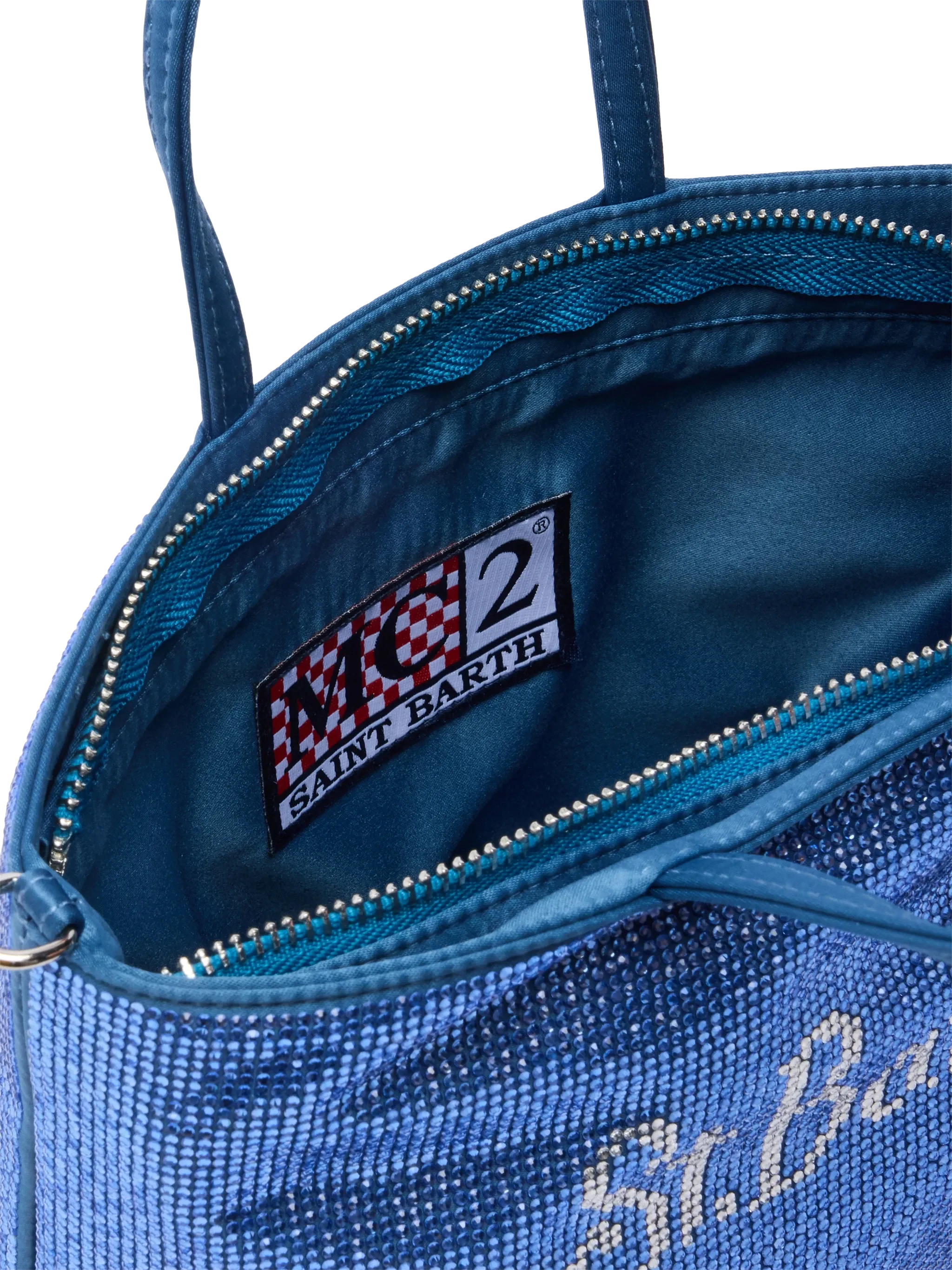 Strass Mini Bag con strass blu avio - Image 6