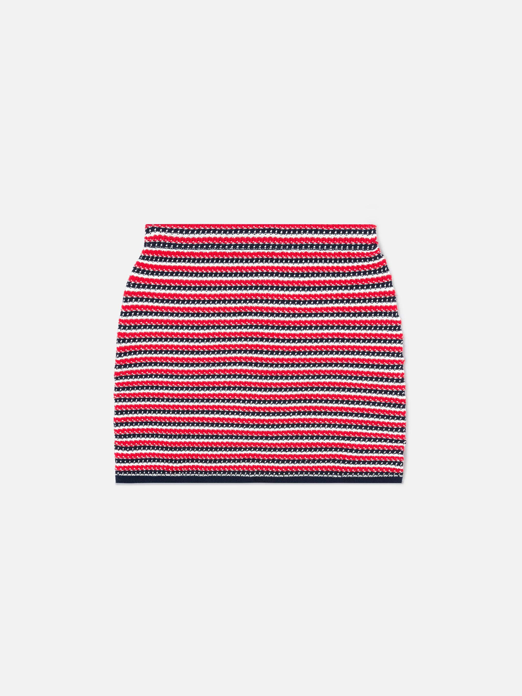 Gonna corta Delma Ridge in maglia di cotone a righe - Image 5