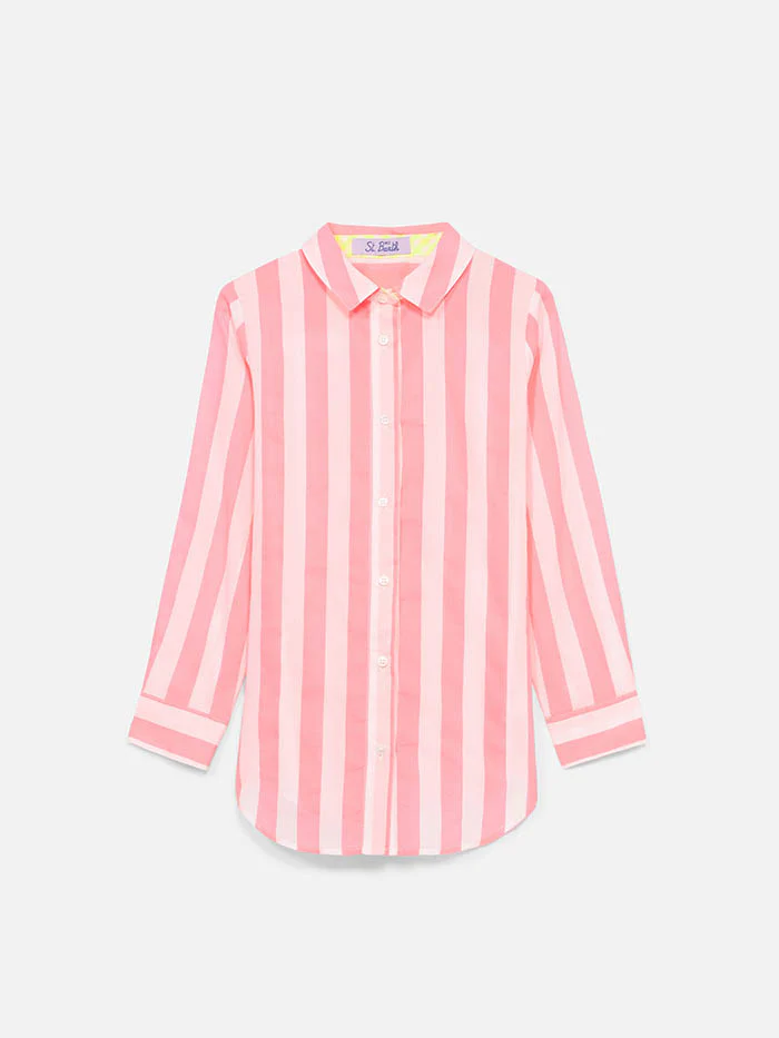 Mini camicia Brigitte a righe con ricamo St. Barth Local - Image 2