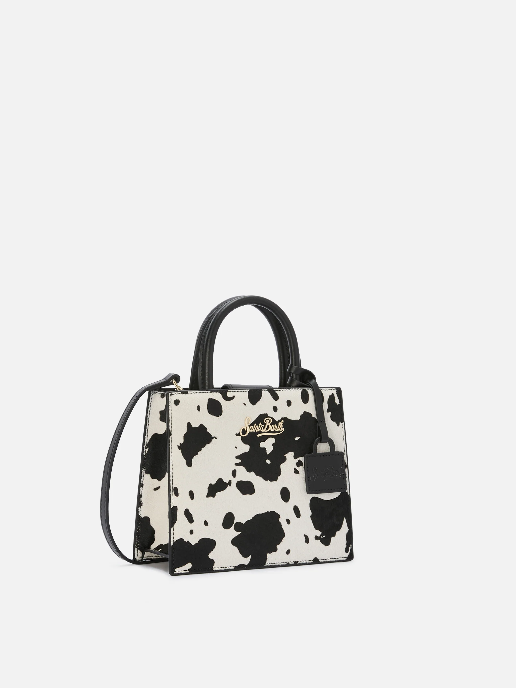 Borsa Shop Mini strutturata in cavallino con fantasia muccata - Image 2