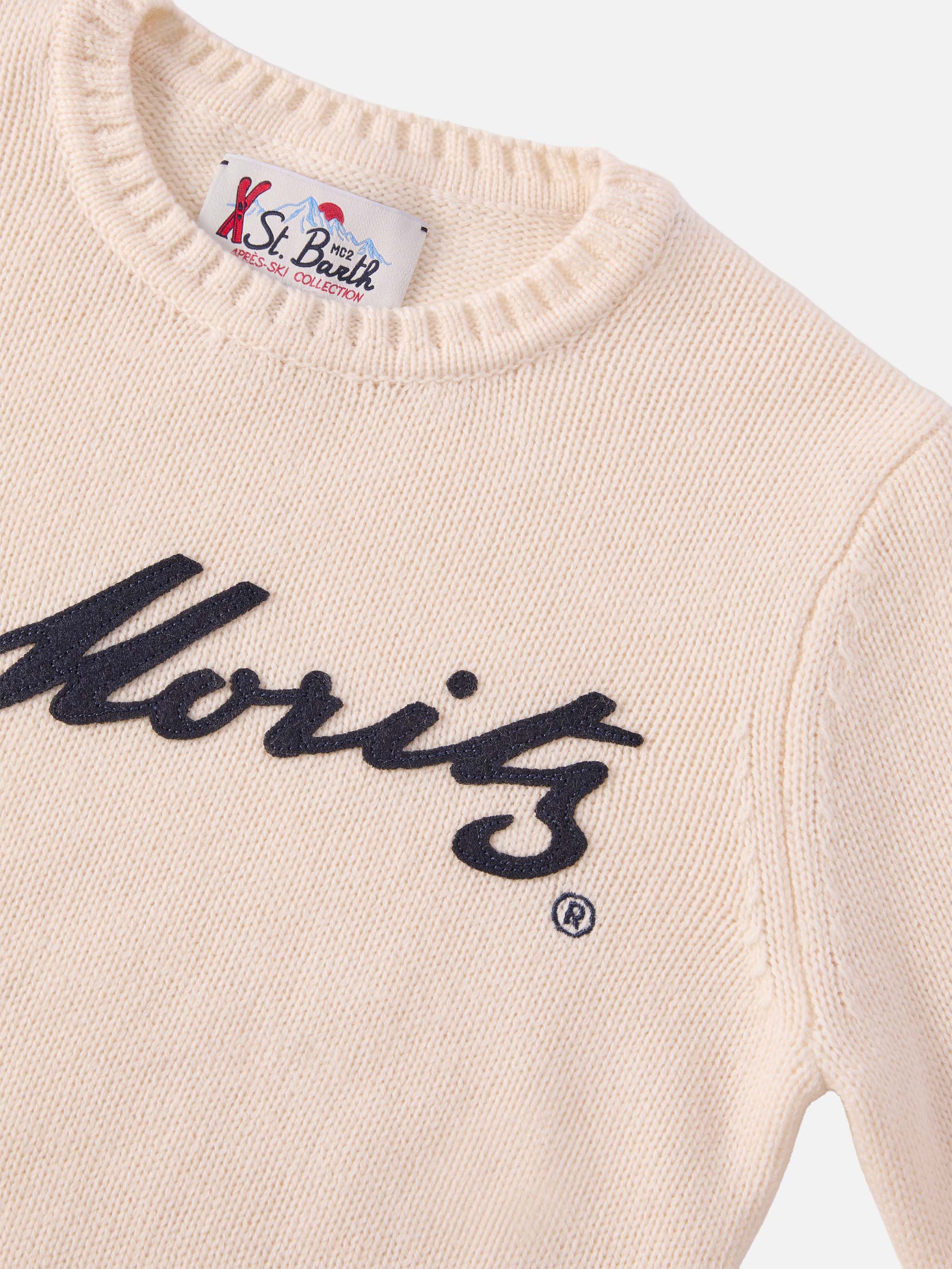 Maglione Bombardino Jr in misto cashmere con patch St. Moritz | ST. MORITZ TOP OF THE WORLD SPECIAL EDITION - Image 2