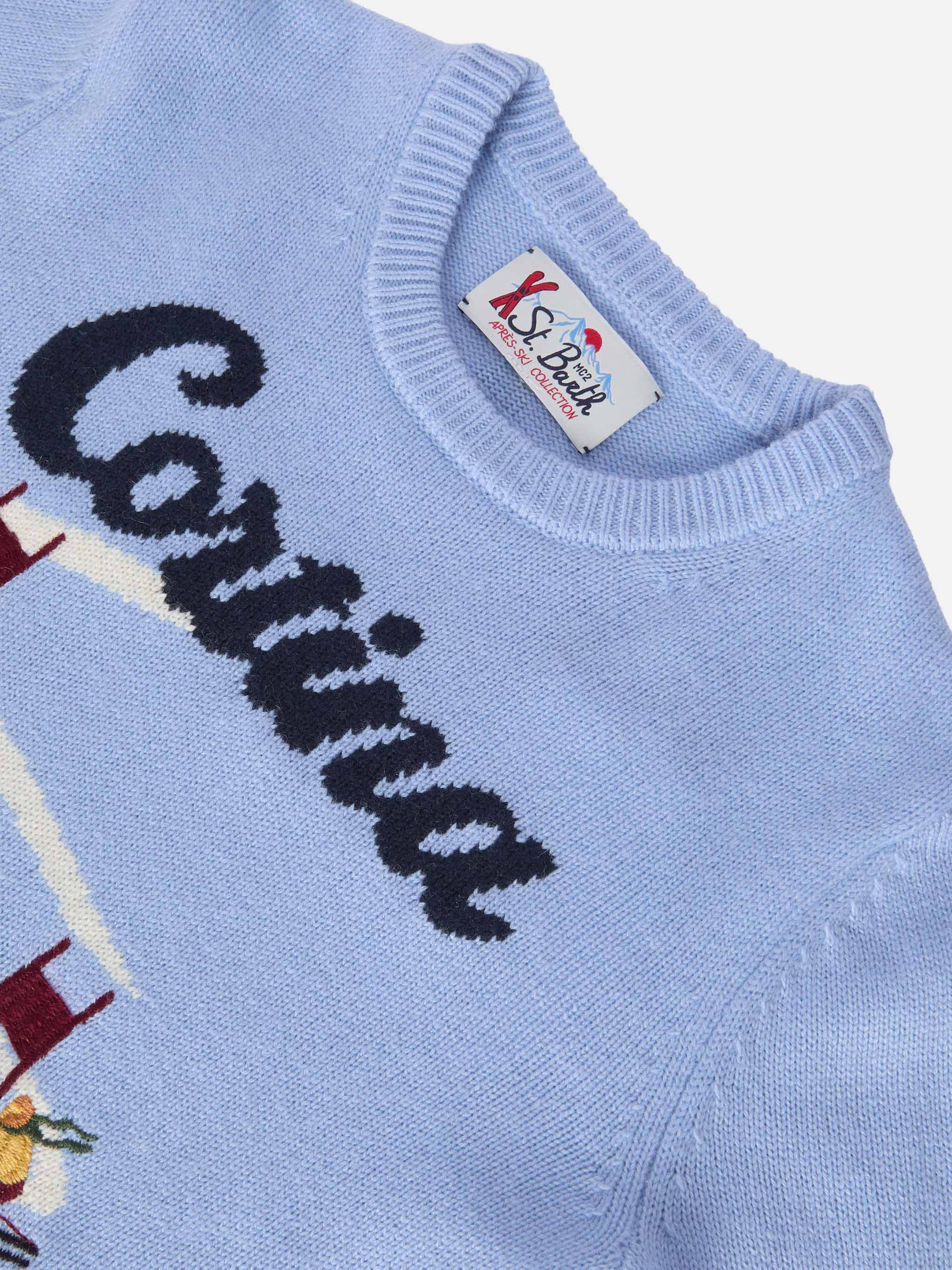 Girocollo Douglas in misto cashmere con jacquard Cortina - Image 2