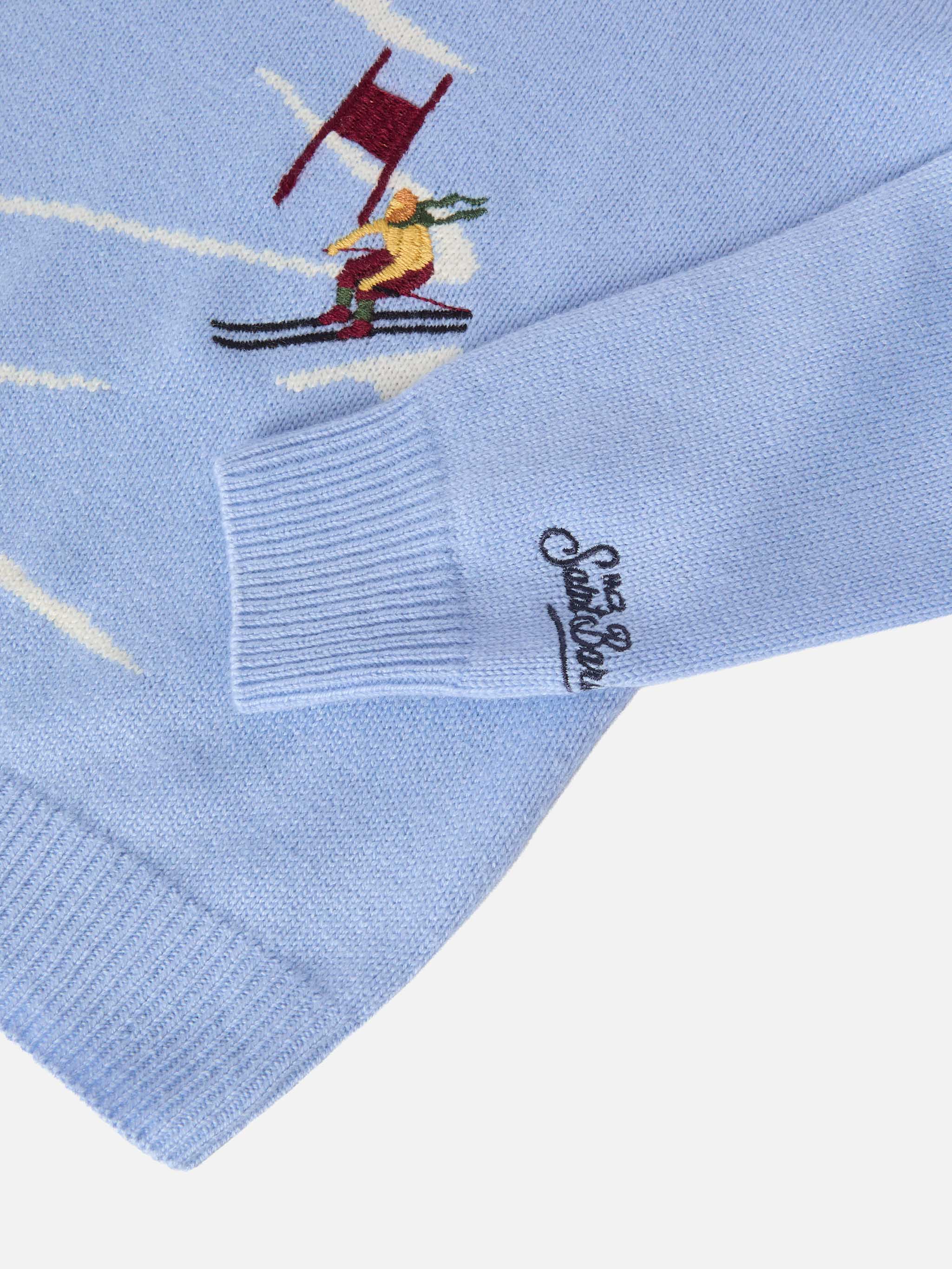 Girocollo Douglas in misto cashmere con jacquard Cortina - Image 4