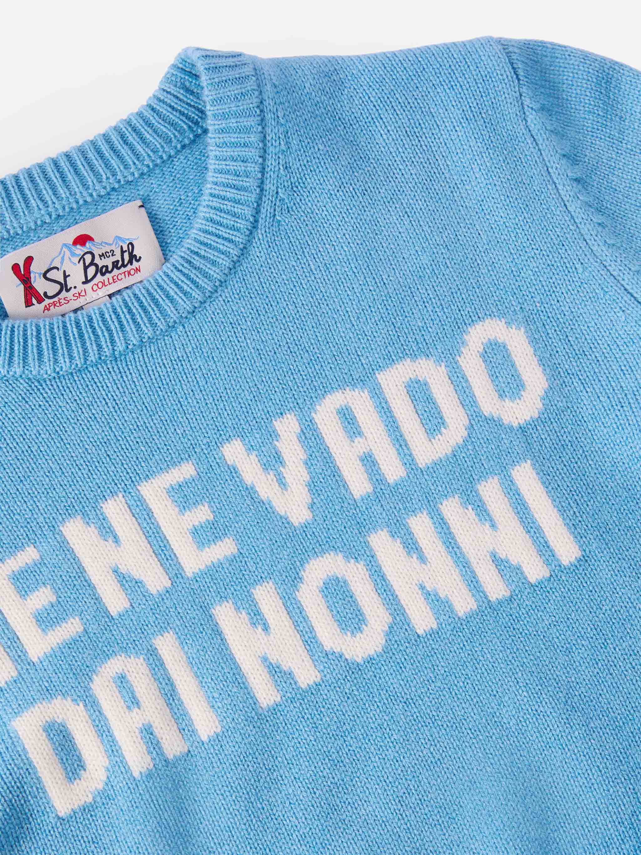 CrewneckDouglas in misto cashmere con jacquard Me ne vado dai nonni - Image 2