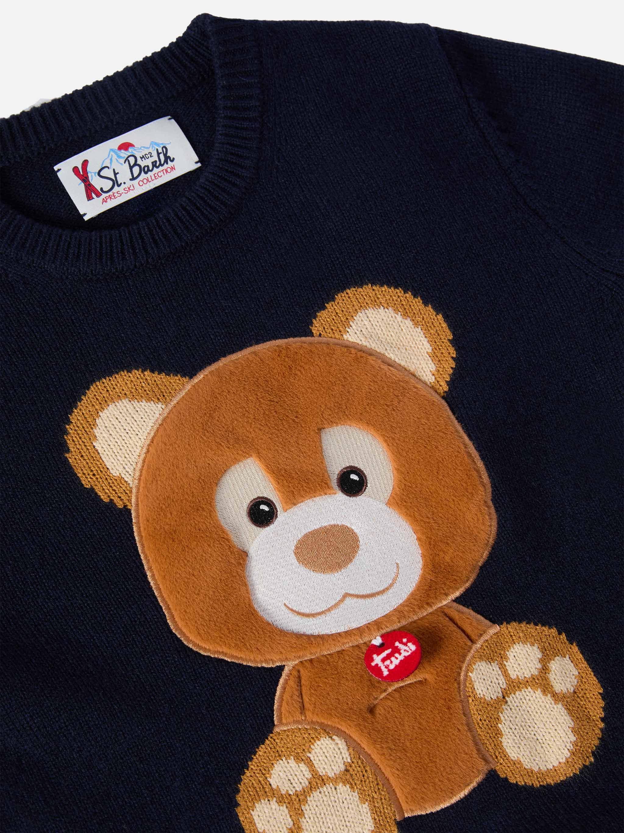 Girocollo Douglas in misto cashmere con patch Orso Trudi | TRUDI SPECIAL EDITION - Image 2
