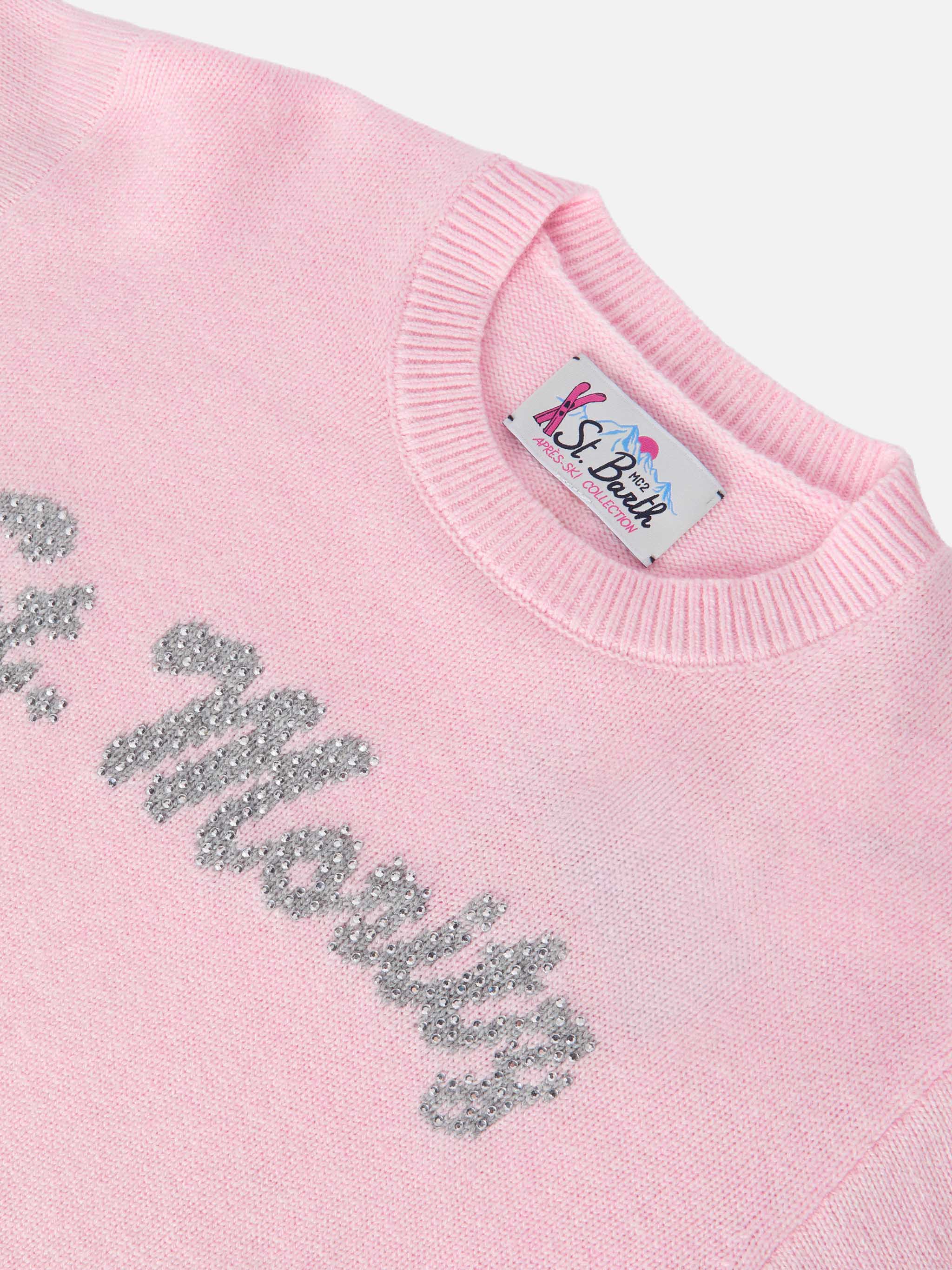 Maglione Louise Jr in misto cashmere con grafica St. Moritz in strass | ST. MORITZ TOP OF THE WORLD - Image 2