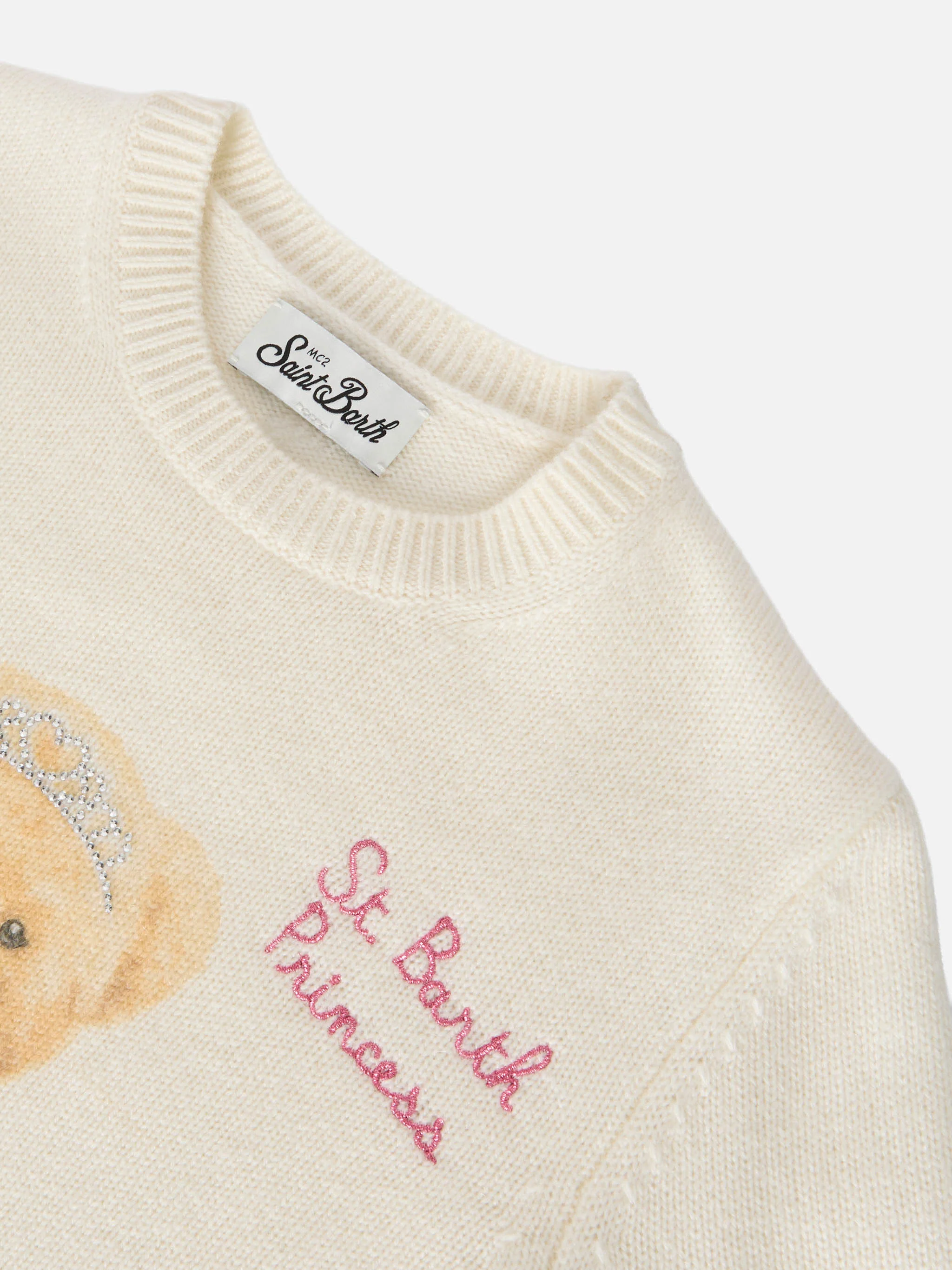 Maglione Princess in misto cashmere con stampa orsetto e ricamo - Image 3
