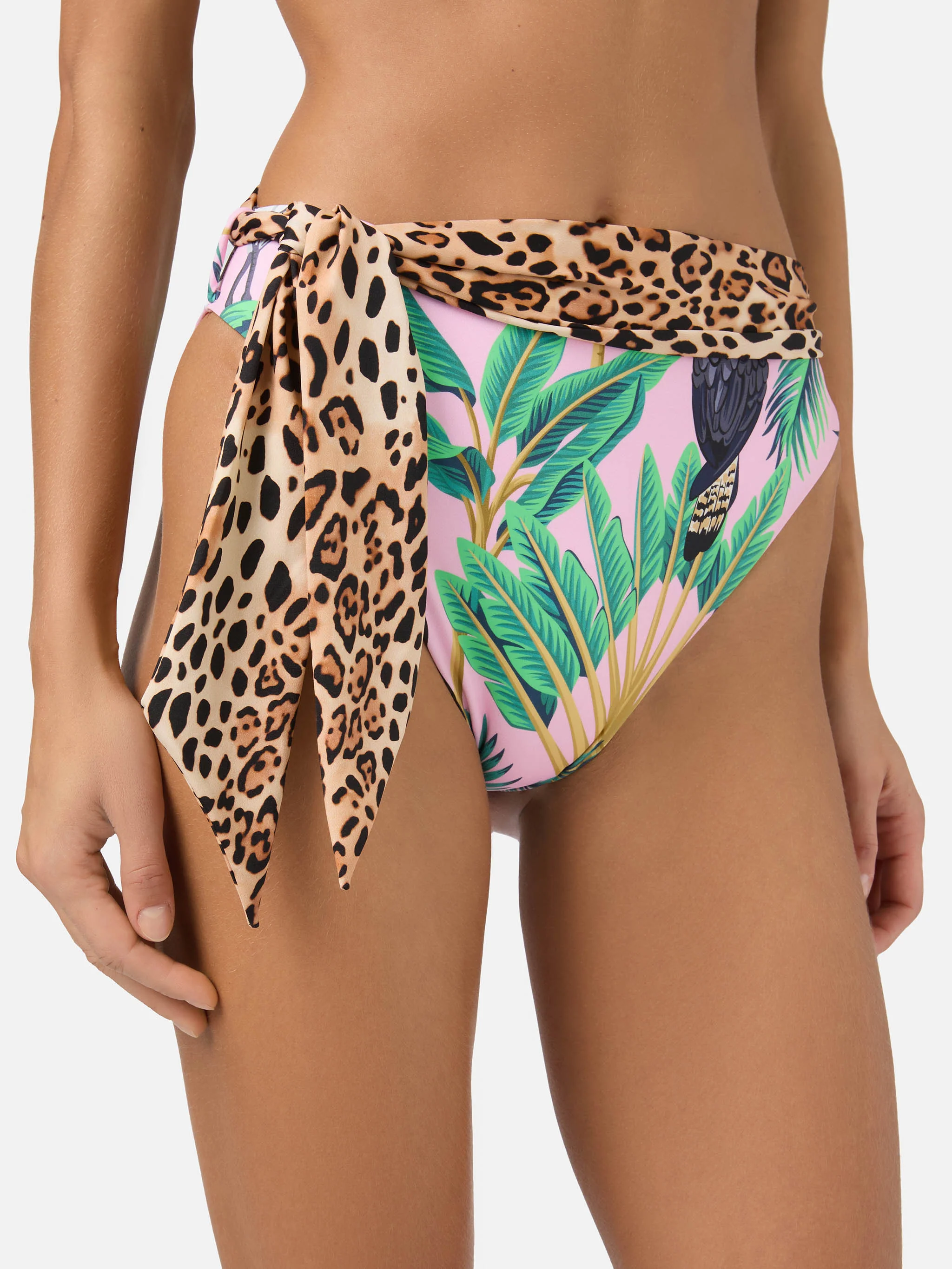 Slip mare Sienna con stampa tropicale e fusciacca - Image 2