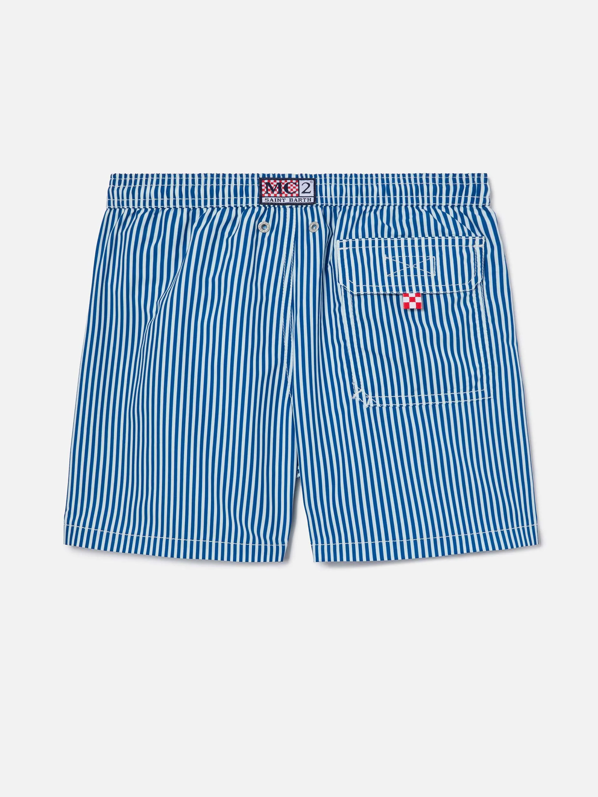 Costume Syros Jr a righe sottili con ricamo St. Barth - Image 2