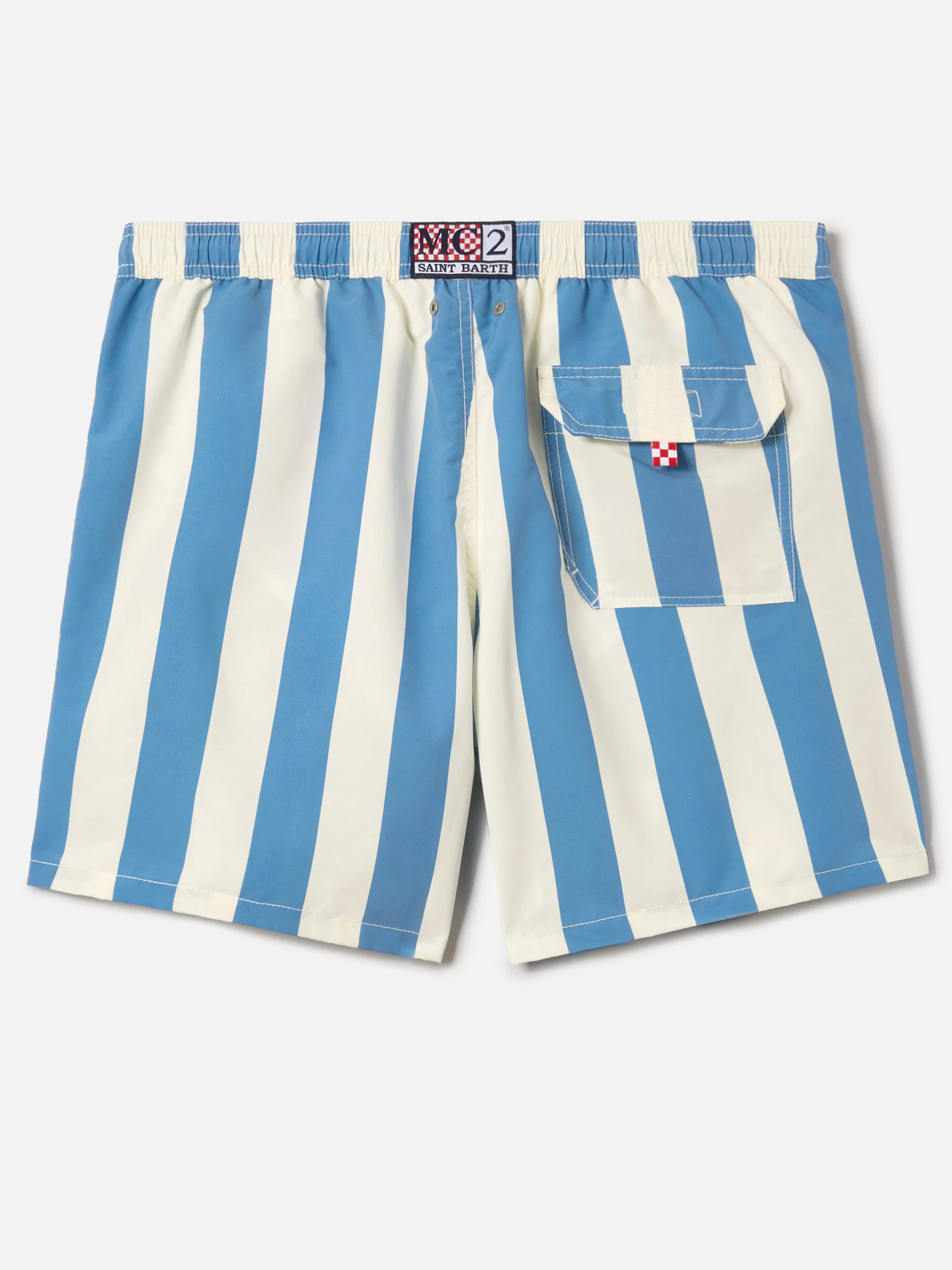 Costume mare Syros a righe bianche e azzurre - Image 2