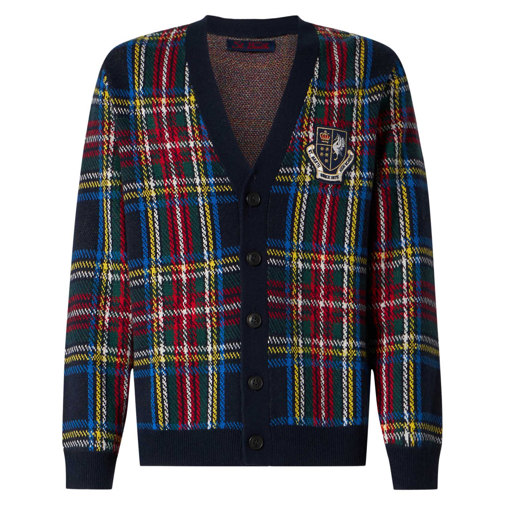 Cardigan Jonan tartan con patch - Image 4