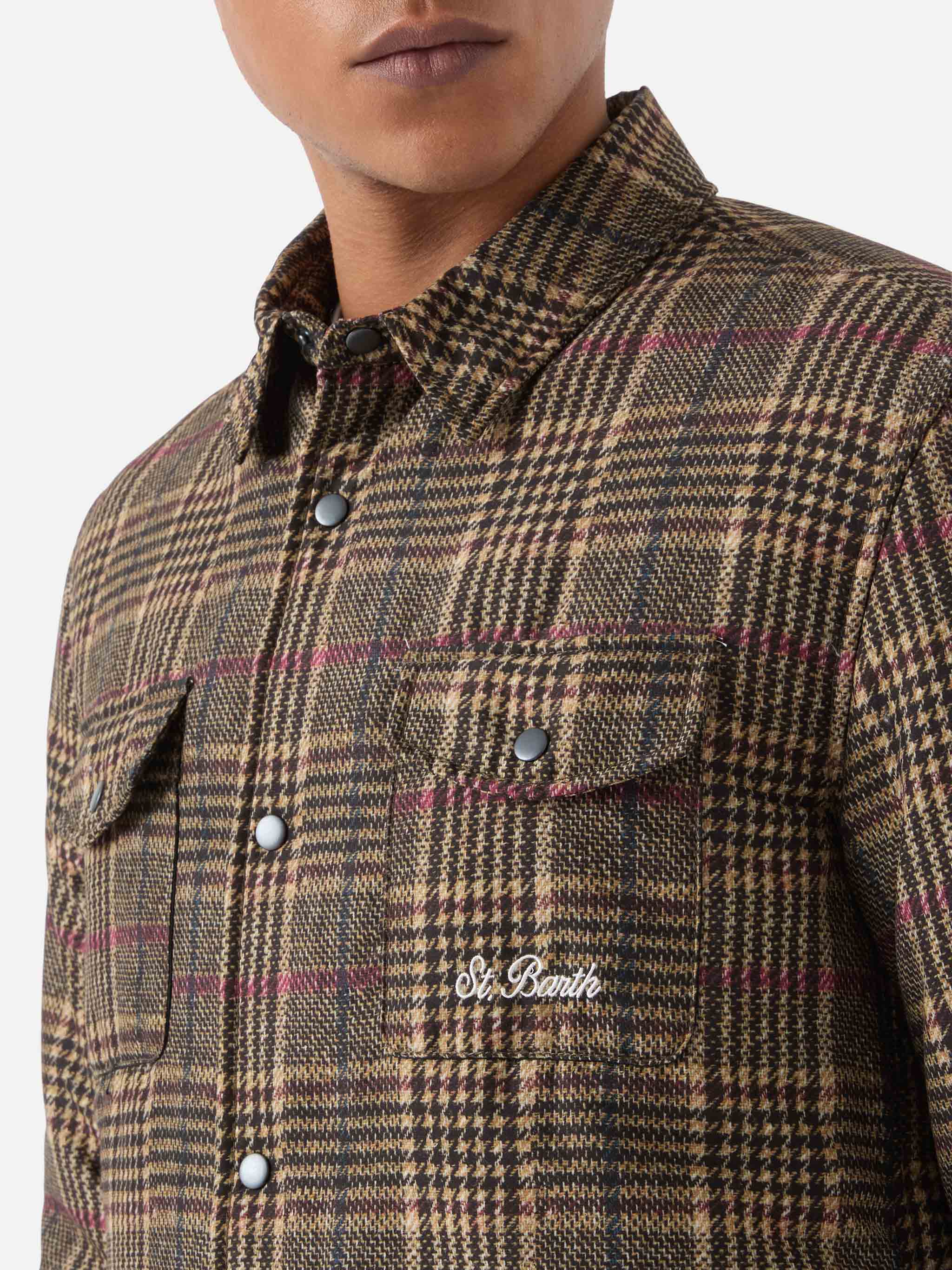 Camicia in tessuto tecnico Chalet con stampa Principe di Galles - Image 3