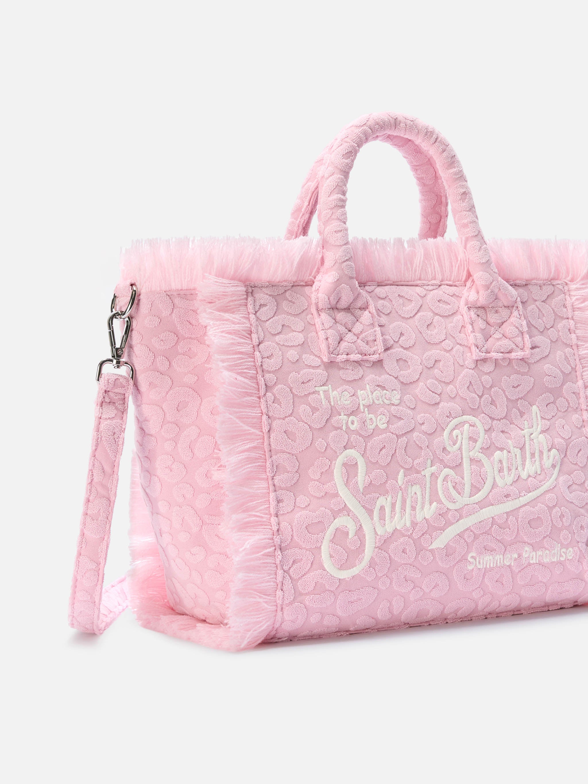 Borsa Colette in tessuto effetto spugna con leopardato in rilievo - Image 3