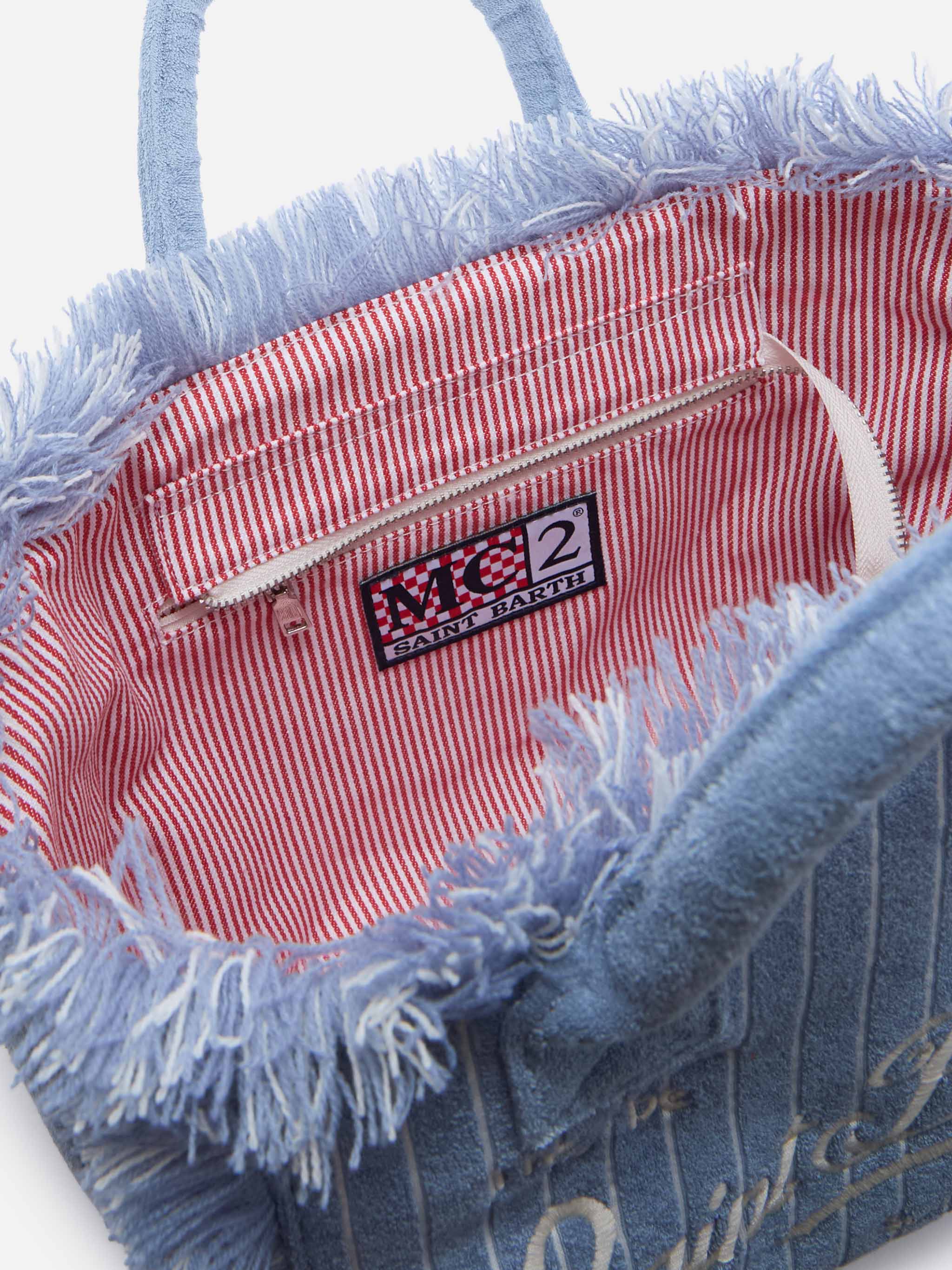 Borsa Colette in tessuto effetto spugnaa righe rosa - Image 4