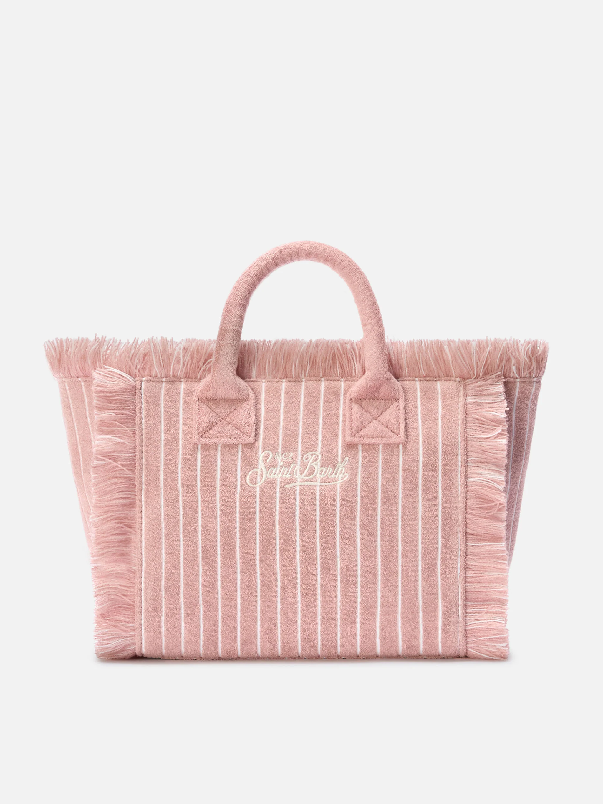 Borsa Colette in tessuto effetto spugnaa righe rosa - Image 4