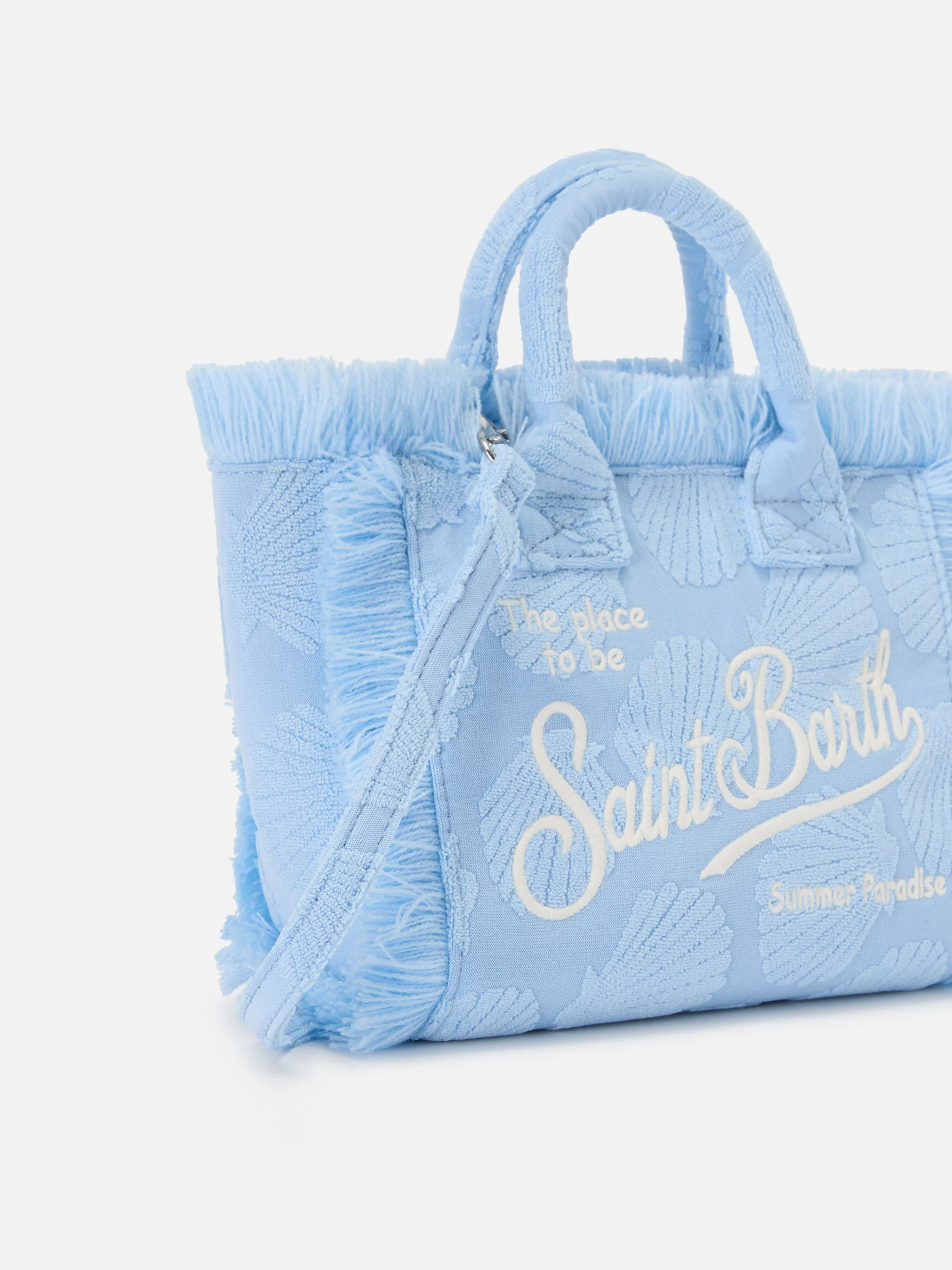 Borsa Vanity mini in tessuto effetto spugna con conchiglie in rilievo - Image 3