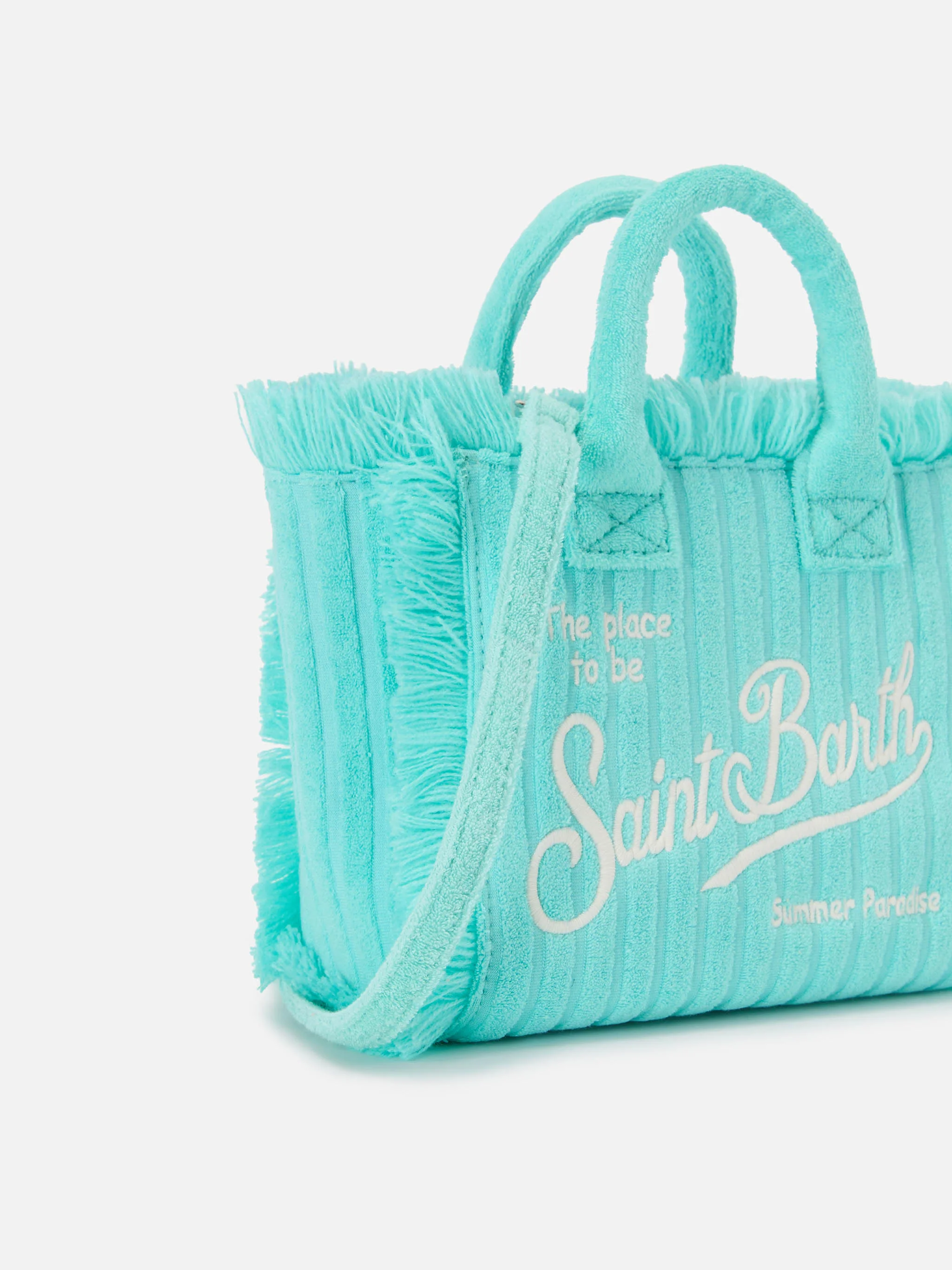 Borsa Vanity mini in tessuto effetto spugna con righe in rilievo - Image 3