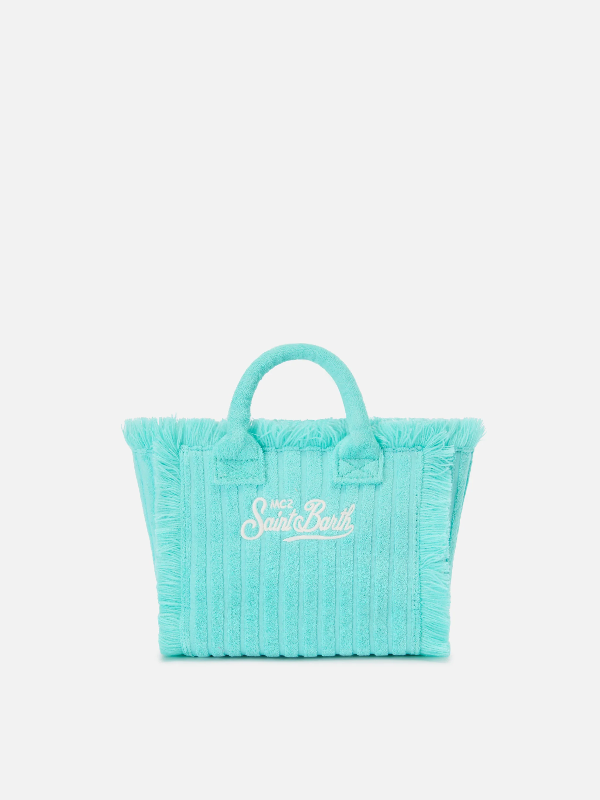 Borsa Vanity mini in tessuto effetto spugna con righe in rilievo - Image 4