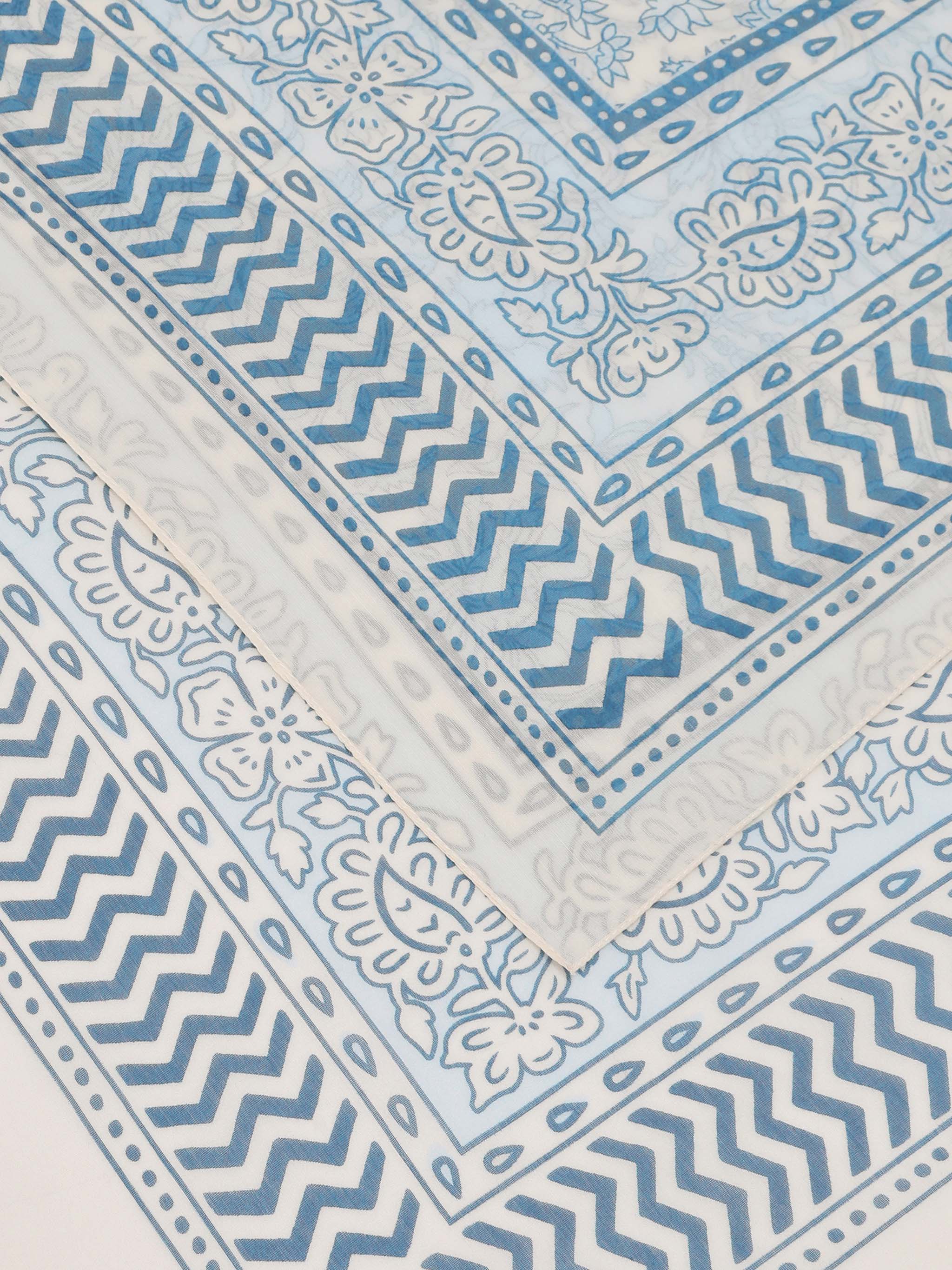 Pareo lungo Thaiti misto seta con stampa batik floreale - Image 3