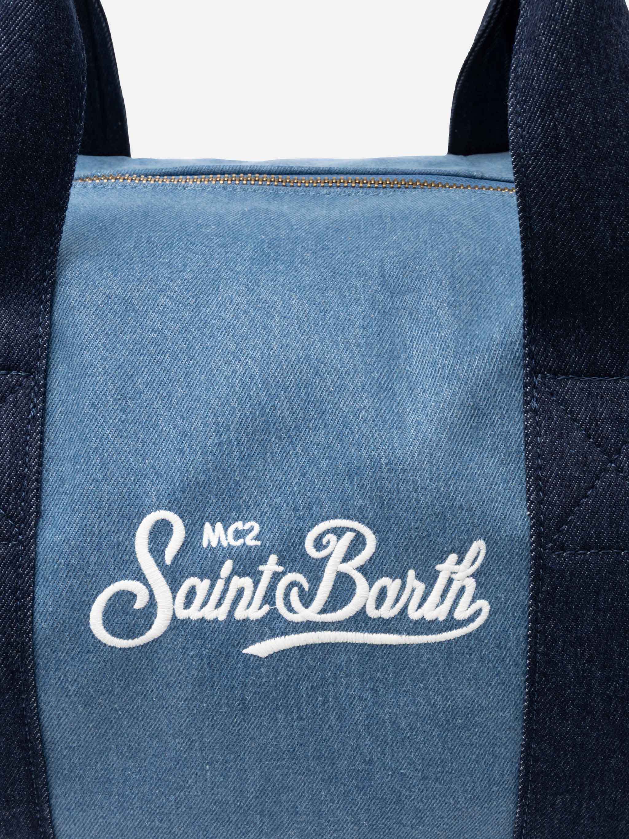 Travel Duffel Bag in denim - Image 4