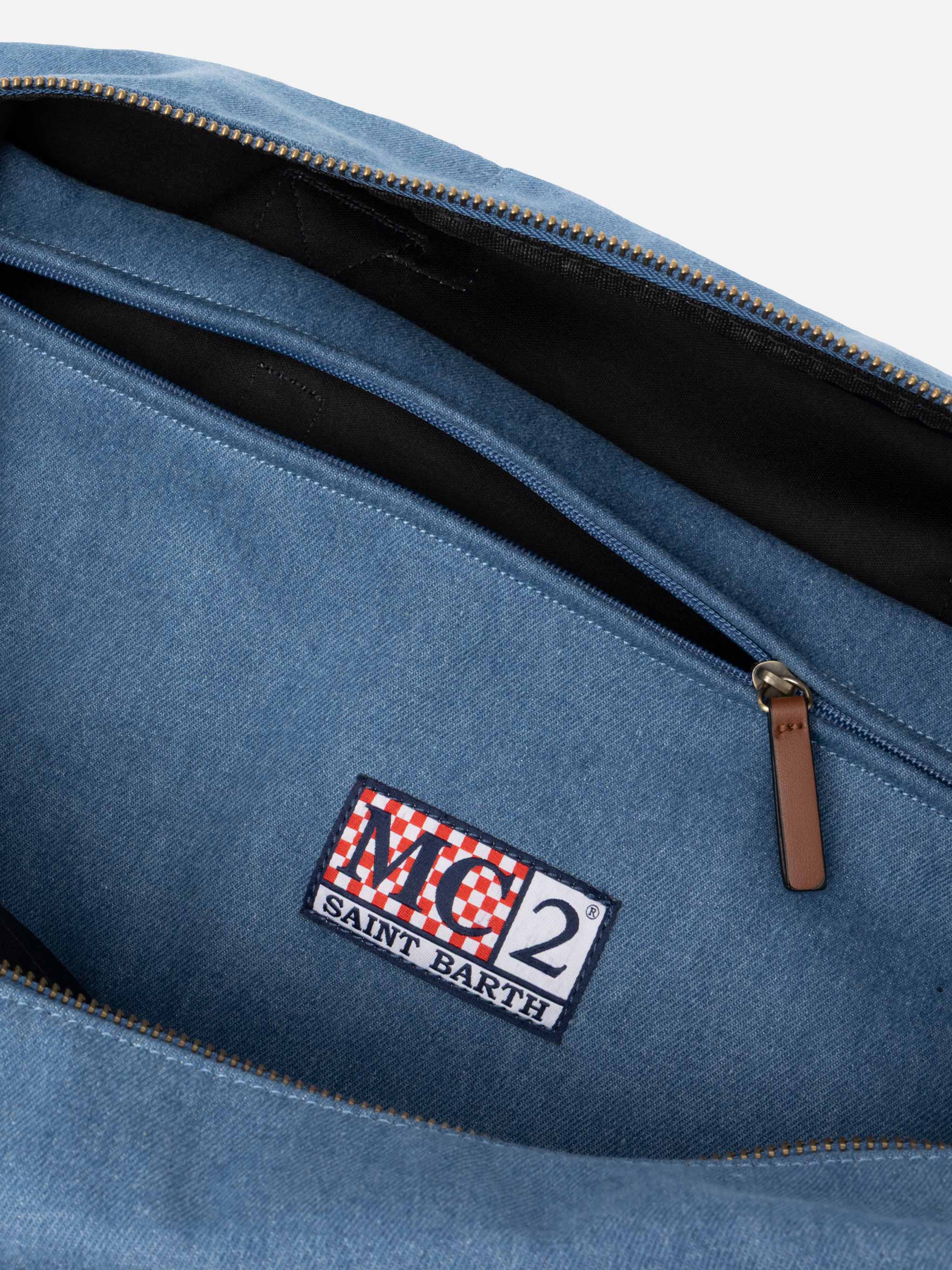 Travel Duffel Bag in denim - Image 6