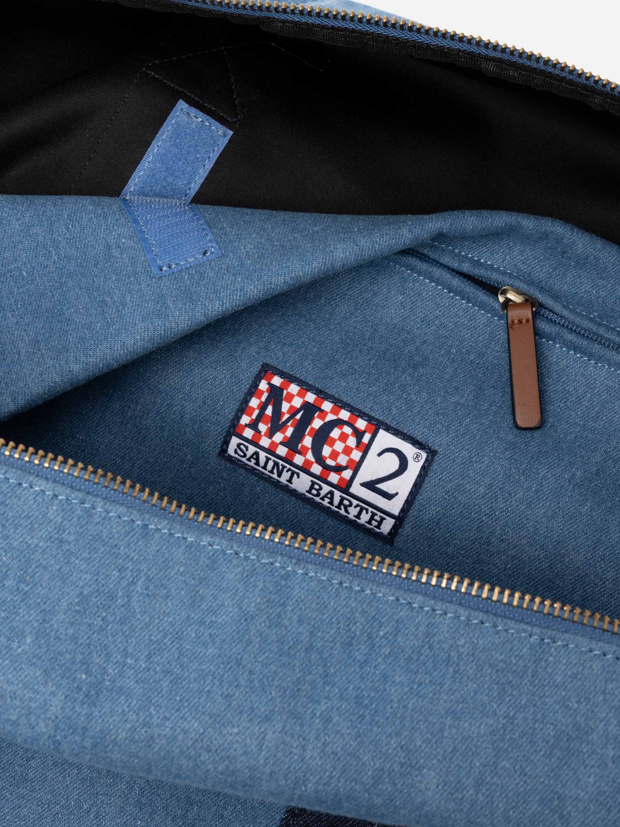 Travel Duffel Bag in denim - Image 7