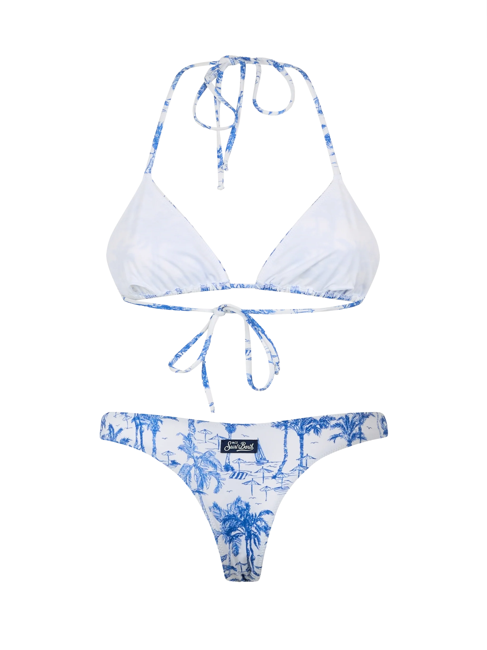 Bikini a trianglo Leah Naomi con stampa toile de jouy - Image 3