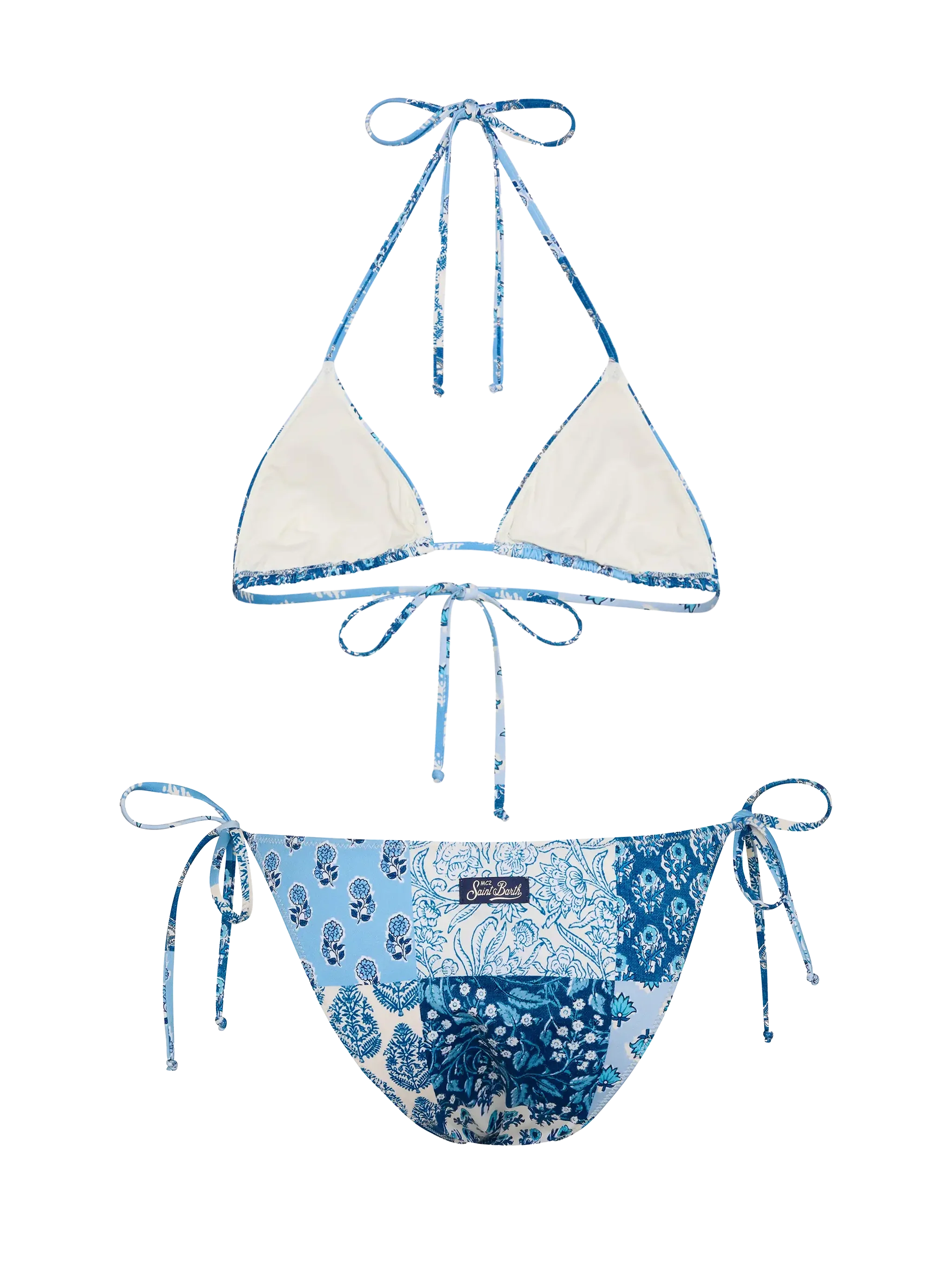 Bikini a triangolo Leah Virgo con stampa floreale patch - Image 3