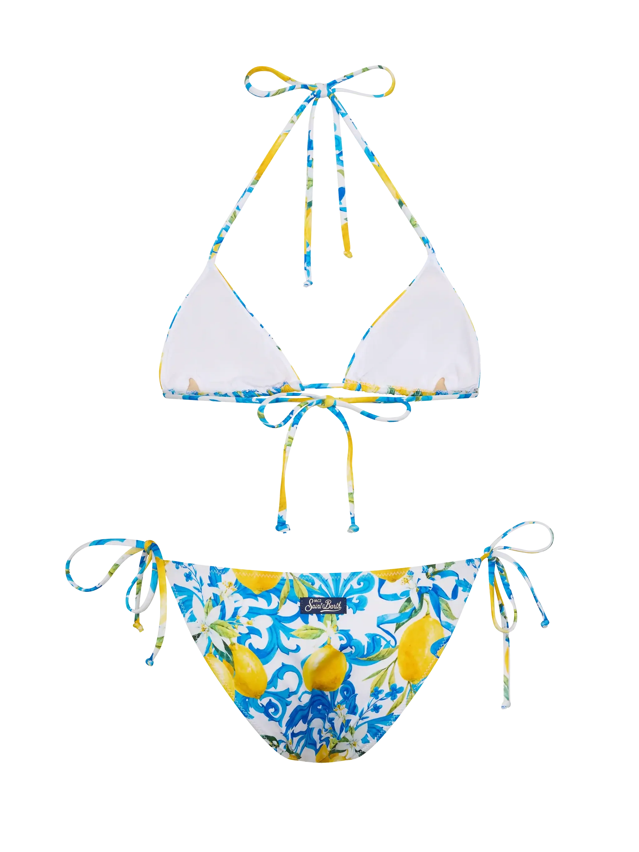 Bikini a triangolo Leah Virgo con stampa maiolica - Image 3