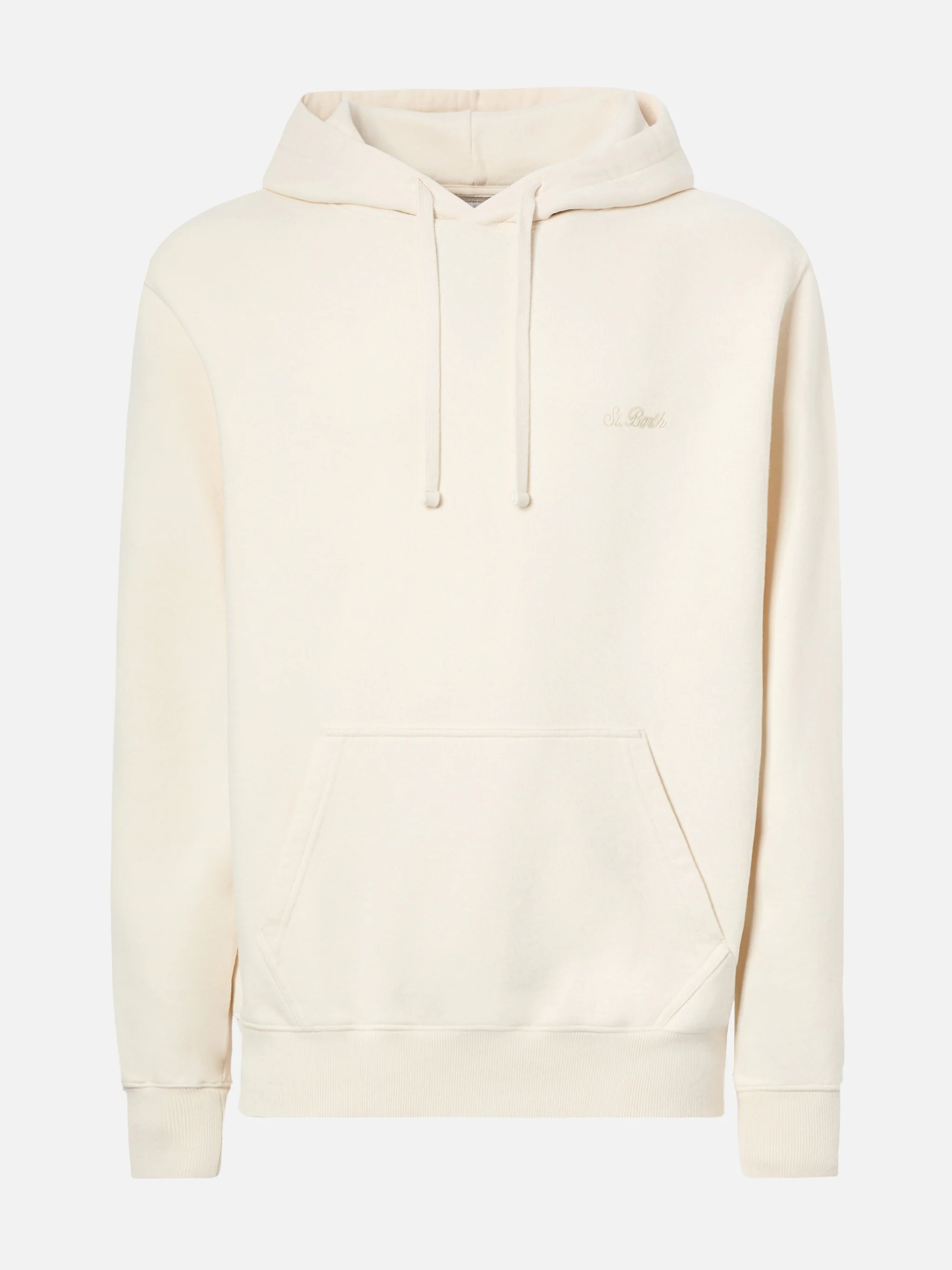 Felpa Tribeca in cotone crema con cappuccio e ricamo St. Barth - Image 4