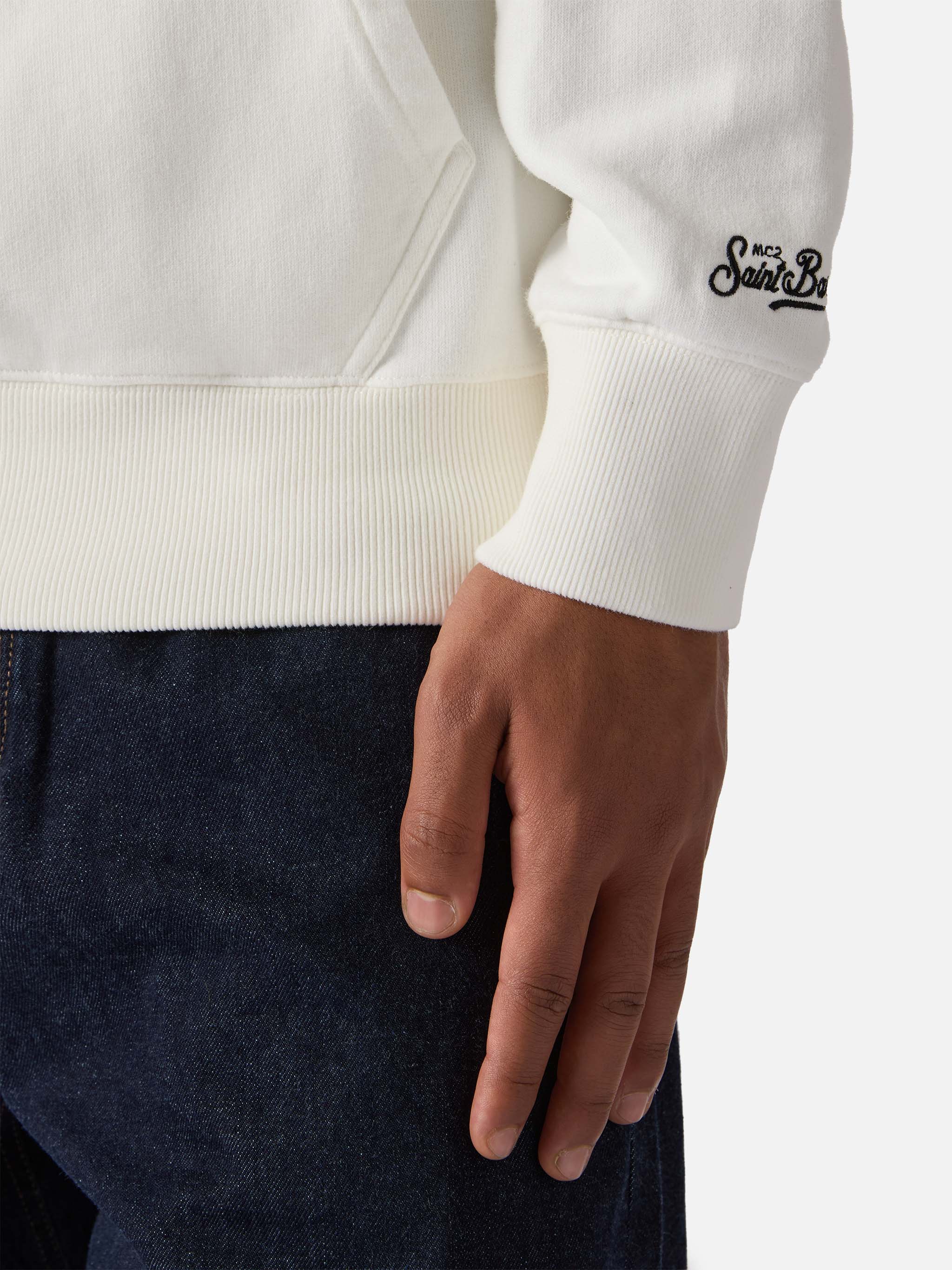 Felpa Tribeca in cotone bianco con cappuccio e stampa flock Yuppies | YUPPIES SPECIAL EDITION - Image 4