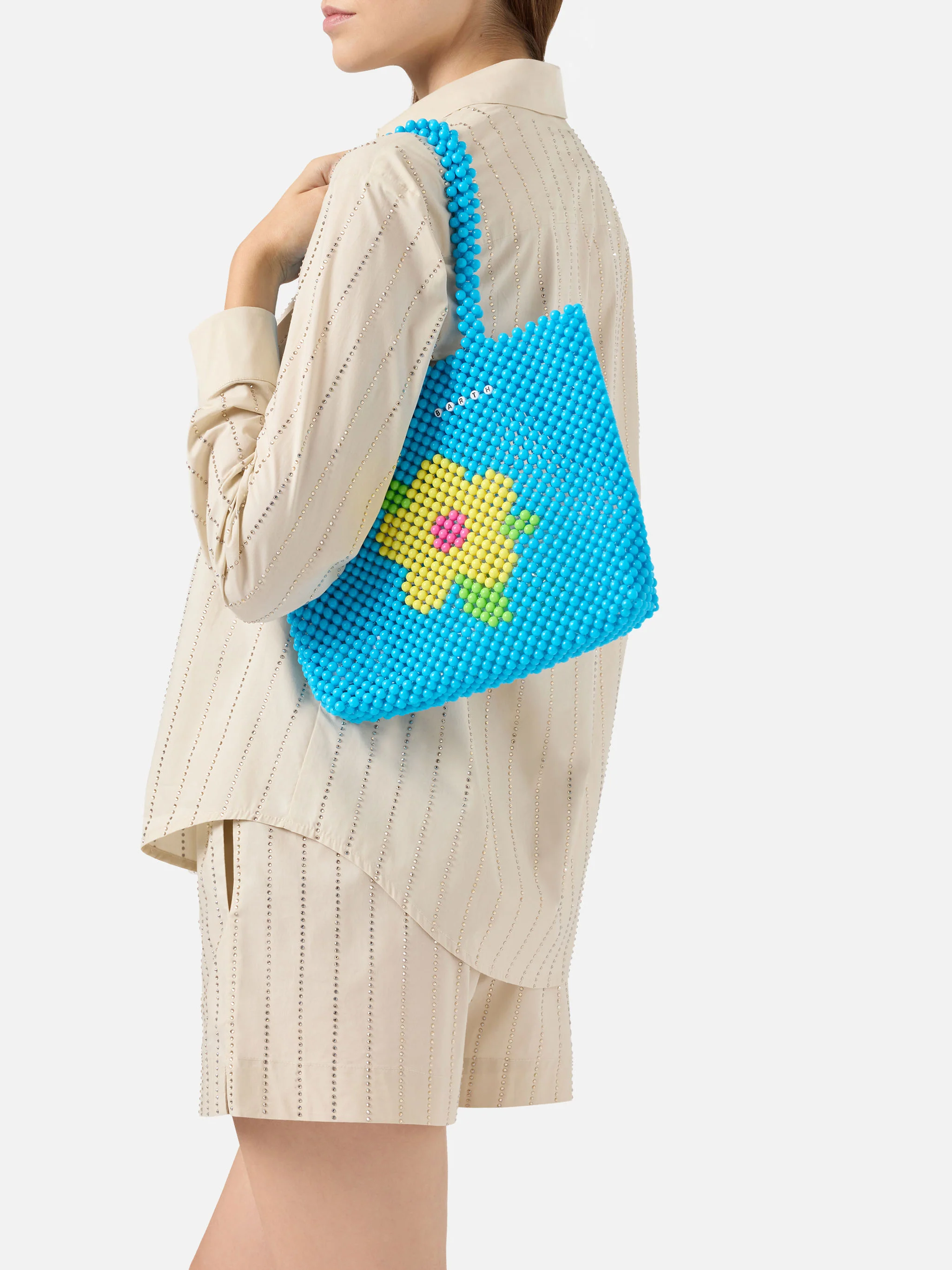 Beaded Shopper Bag turchese - Image 5
