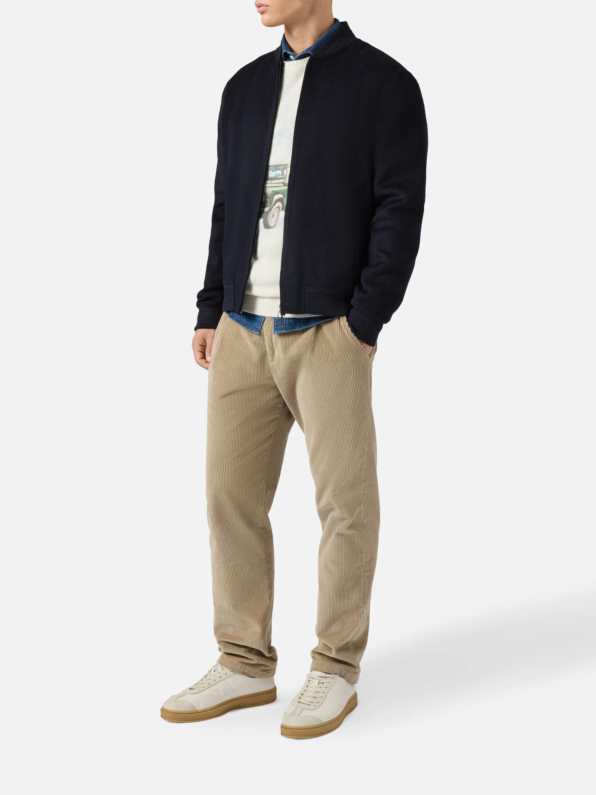 Bomber Camden in lana blu sfoderato  - Image 2