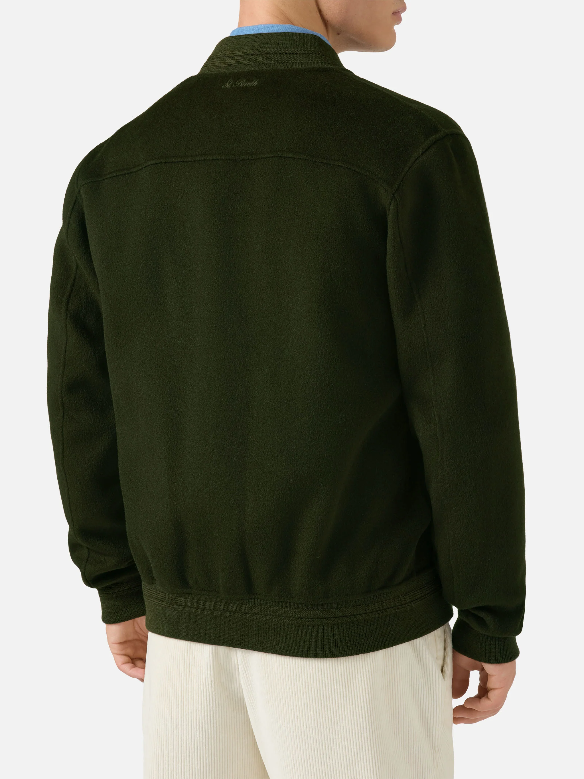 Bomber Camden sfoderato in lana verde militare - Image 2
