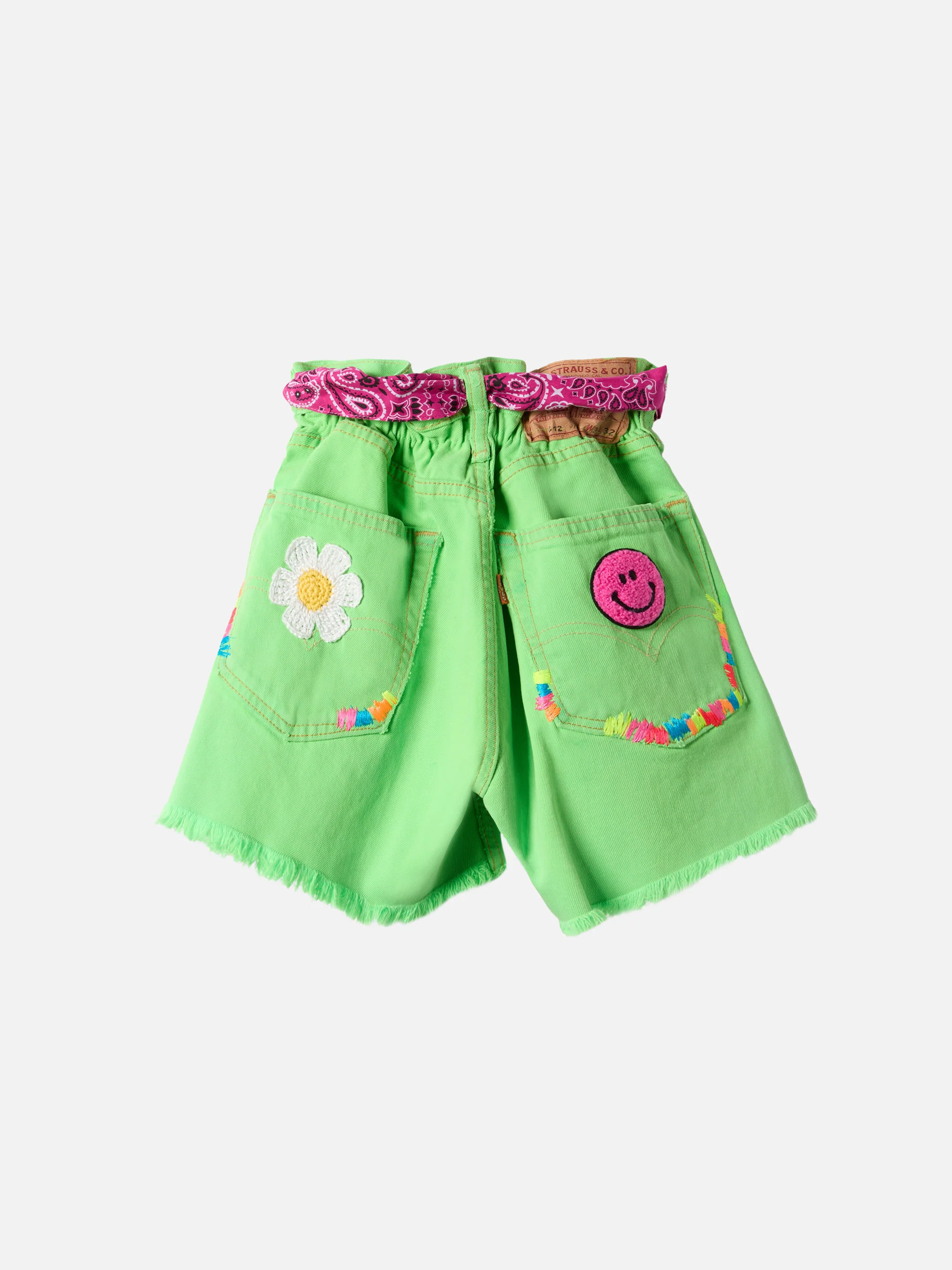 Shorts in denim riciclato Arizona Jr con ricami - Image 3