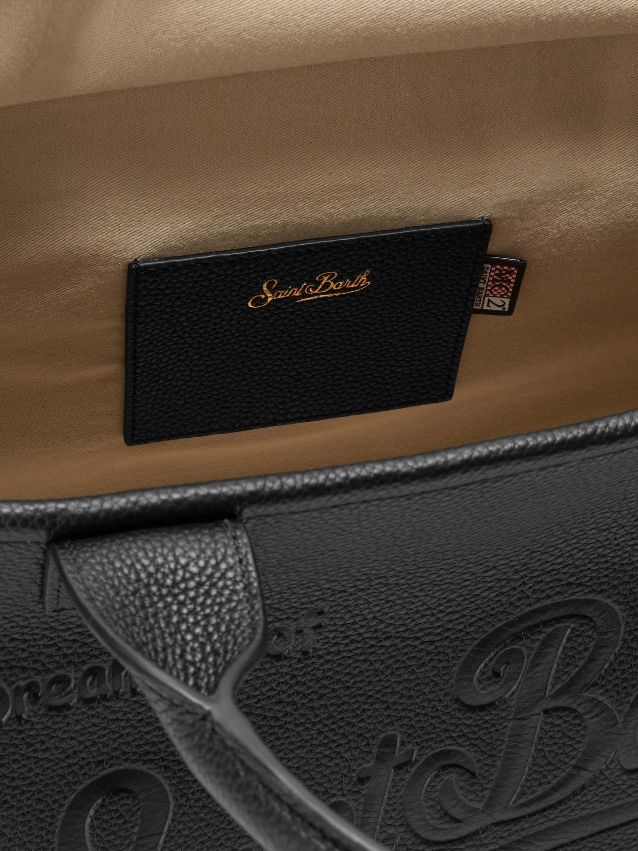 Borsa a spalla Vanity Bag Large in pelle martellata nero - Image 5