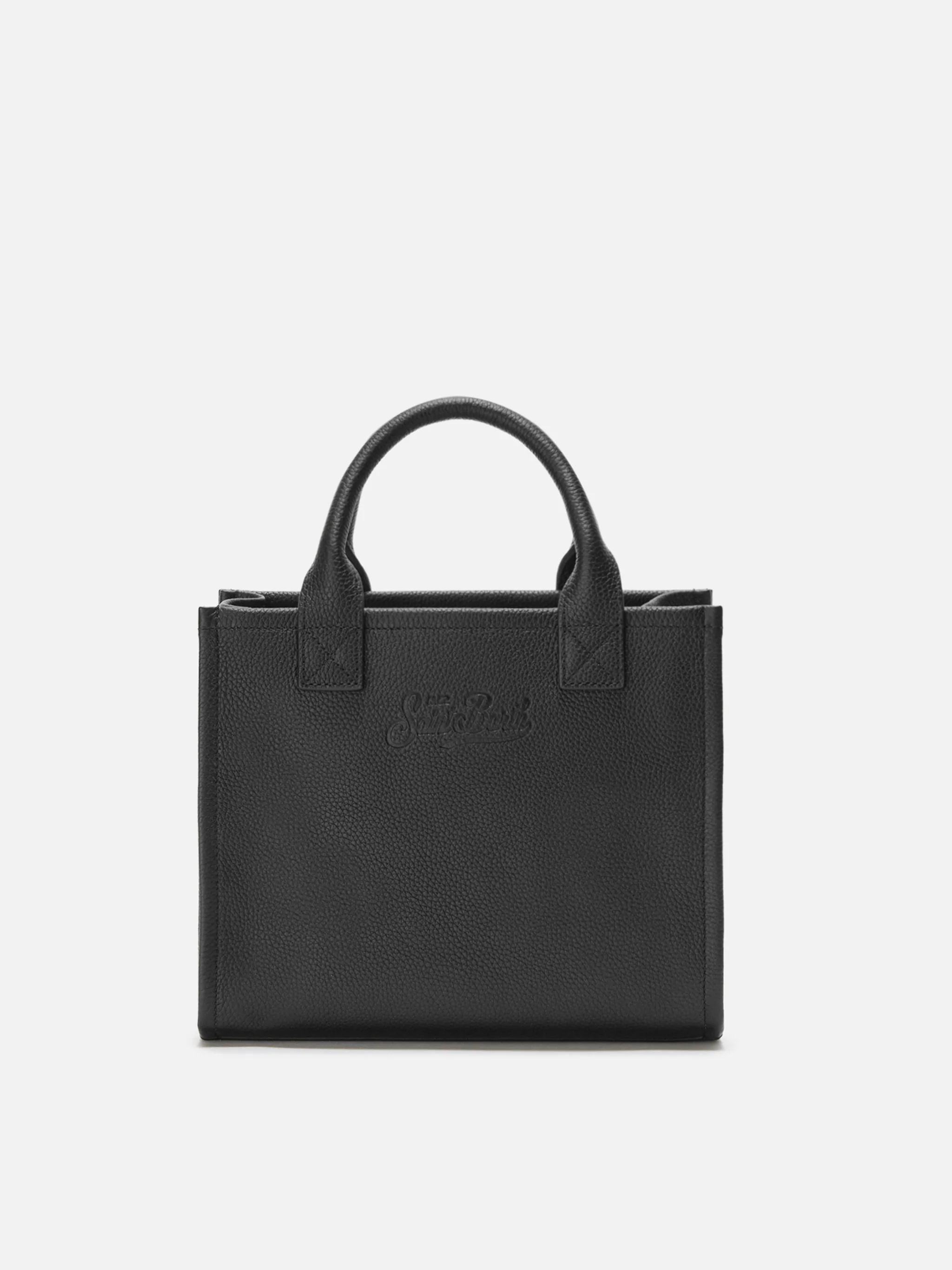 Borsa a spalla Vanity Bag Midi in pelle martellata nera - Image 4