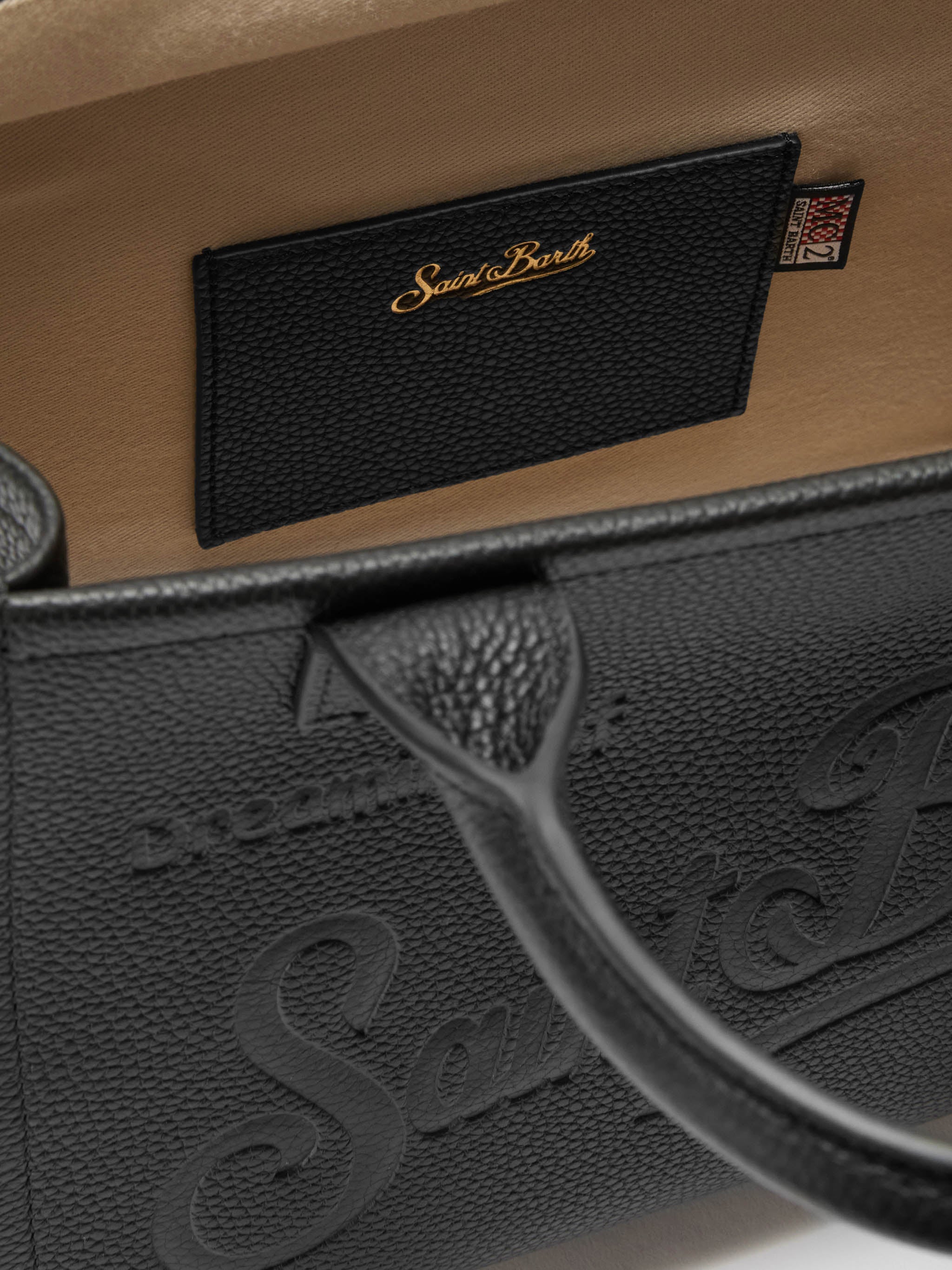 Borsa a spalla Vanity Bag Midi in pelle martellata nera - Image 5
