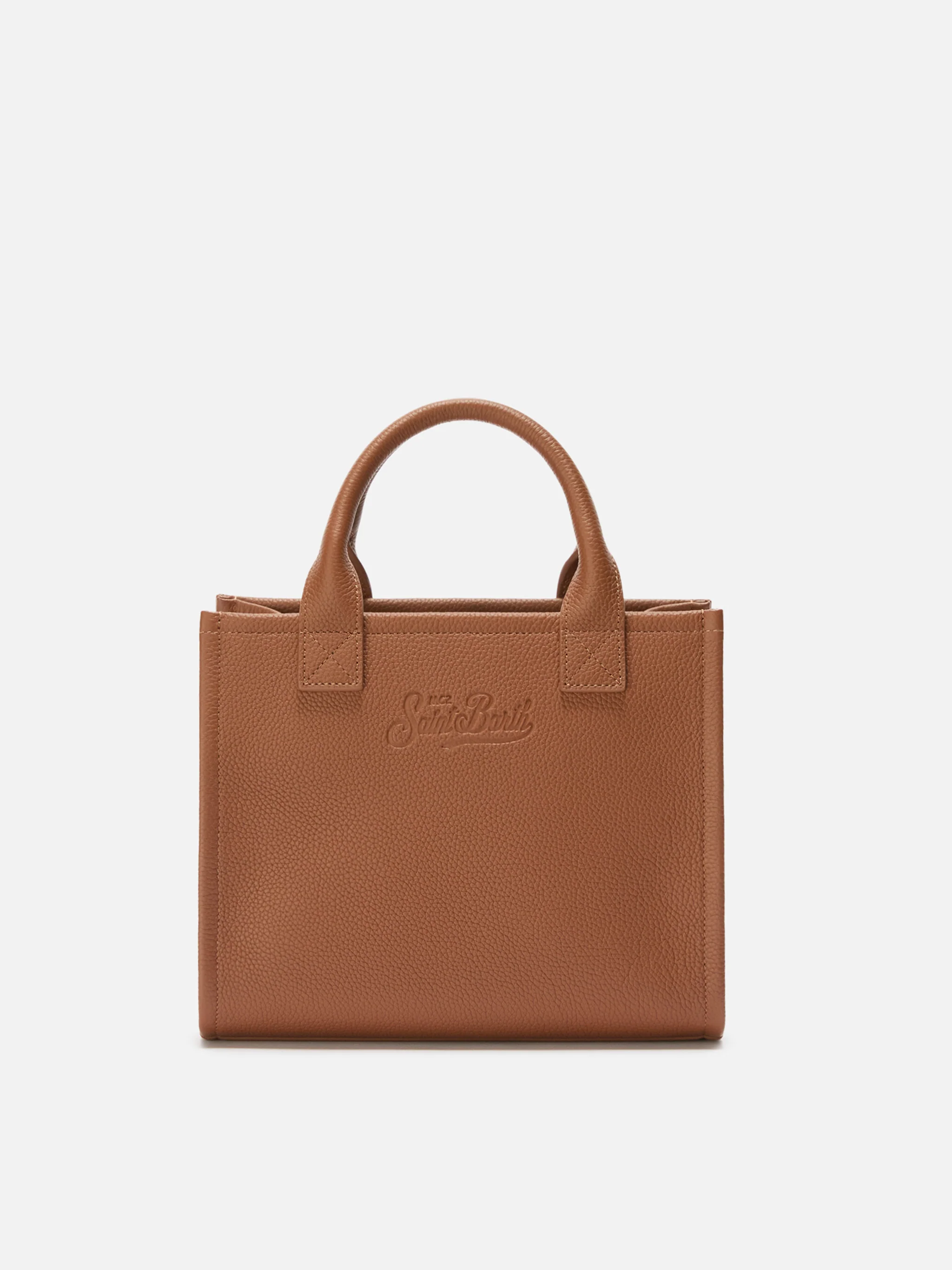 Borsa a spalla Vanity Bag Midi in pelle martellata cammello - Image 4