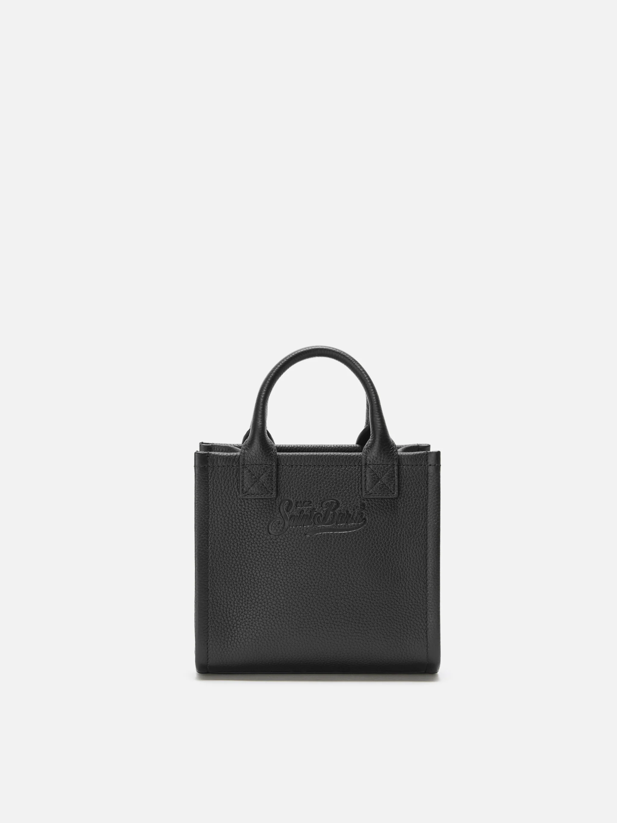 Borsa a spalla Vanity Bag Mini in pelle martellata nera - Image 4