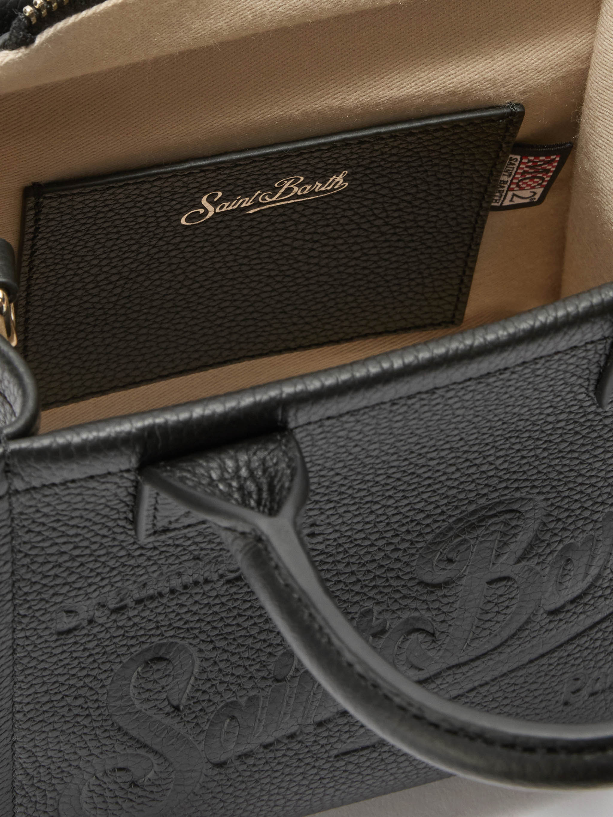 Borsa a spalla Vanity Bag Mini in pelle martellata nera - Image 5