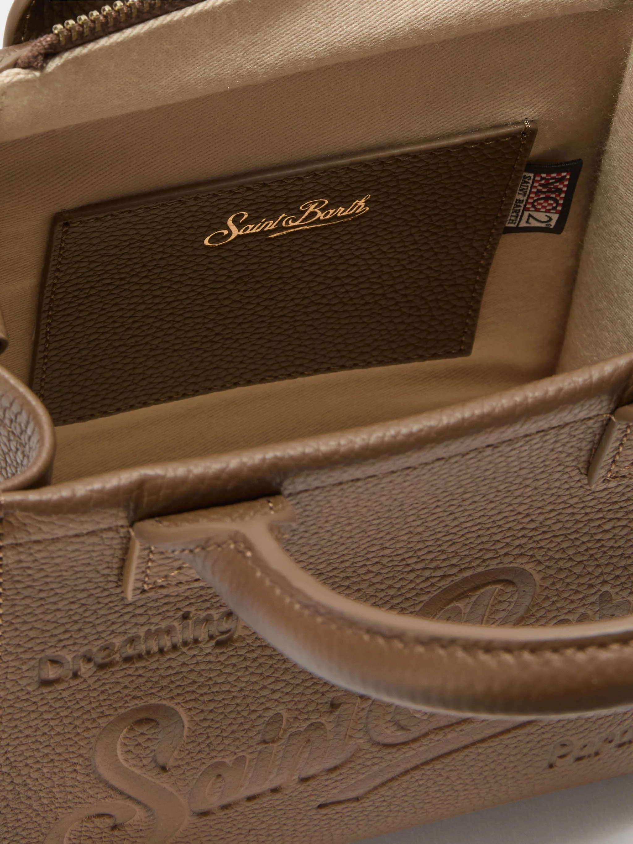 Borsa a spalla Vanity Bag Mini in pelle martellata marrone - Image 5