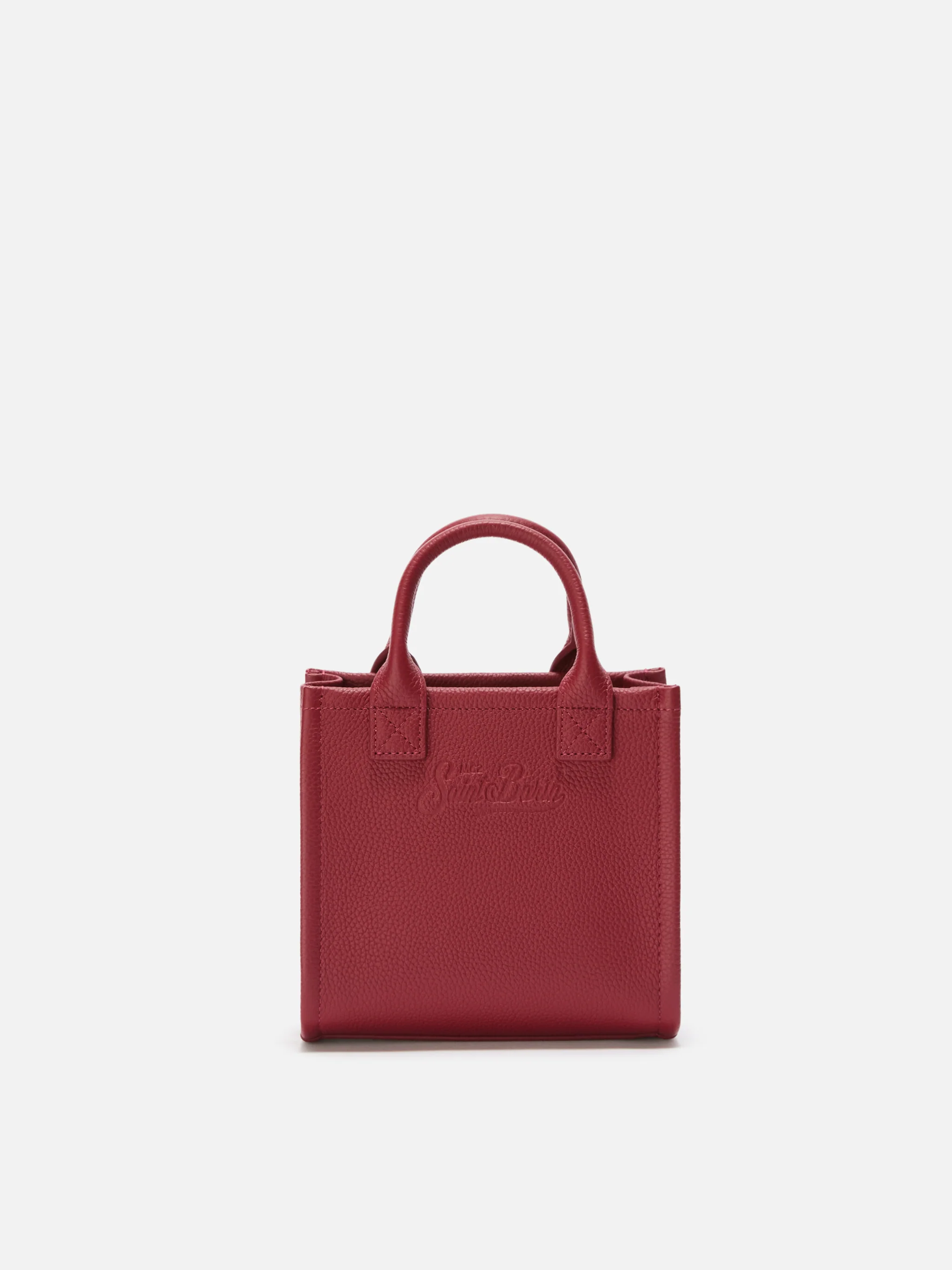 Borsa a spalla Vanity Bag Mini in pelle martellata bordeaux - Image 4